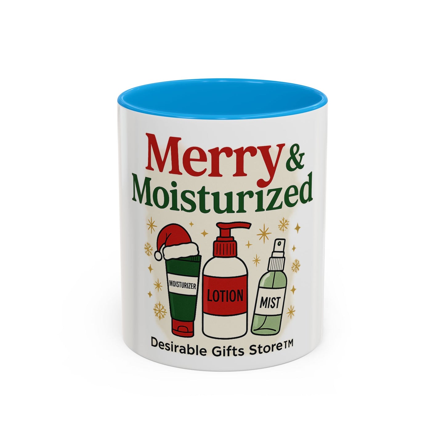 Merry & Moisturized Mug, Holiday Coffee Cup, Funny Gift for Her, Cozy Winter Drinkware, Christmas Mug