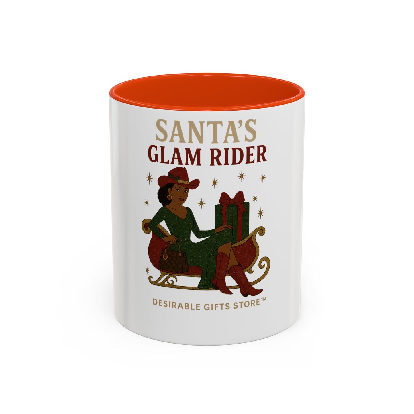 Colorful Holiday Mug, Santa's Glam Rider Coffee Cup, Festive Drinkware, Christmas Gift, Winter Celebration