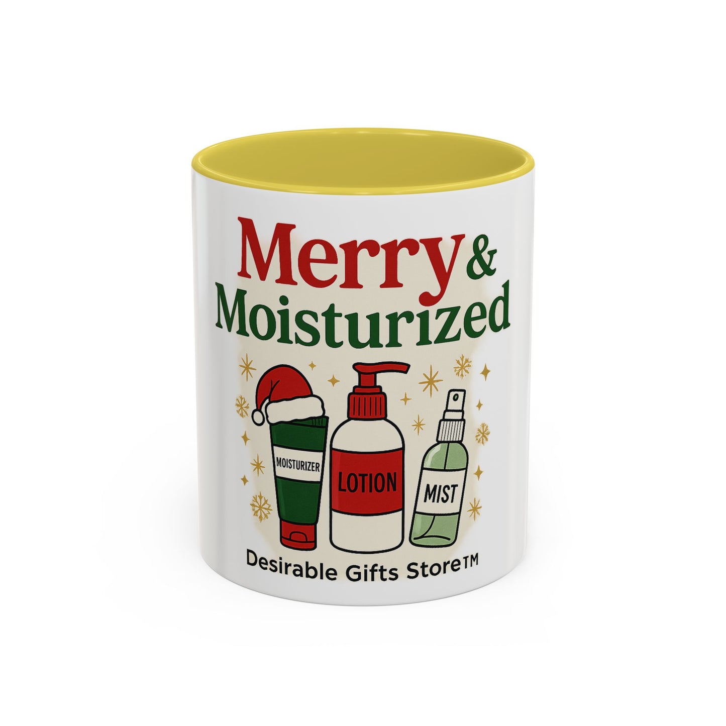 Merry & Moisturized Mug, Holiday Coffee Cup, Funny Gift for Her, Cozy Winter Drinkware, Christmas Mug