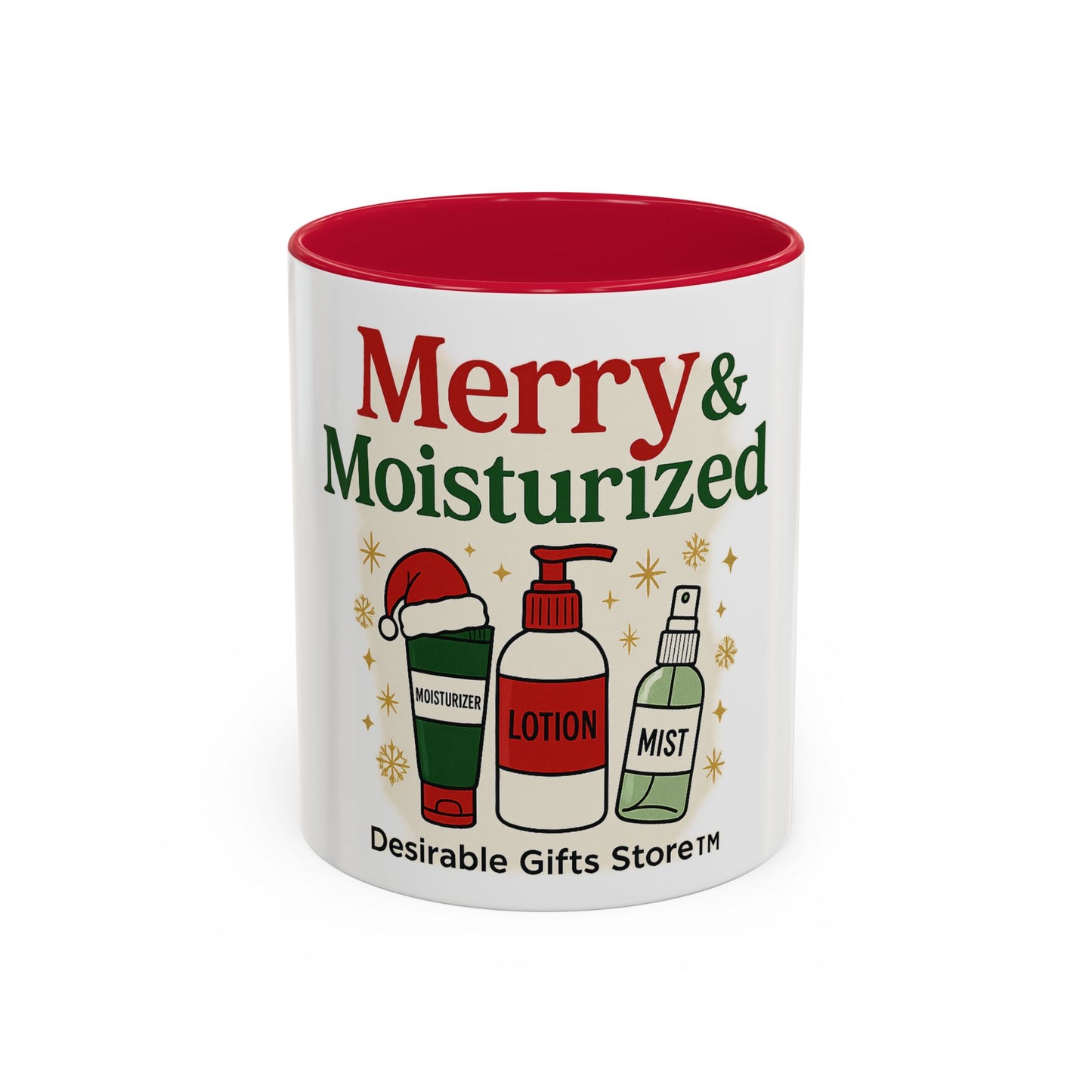 Merry & Moisturized Mug, Holiday Coffee Cup, Funny Gift for Her, Cozy Winter Drinkware, Christmas Mug