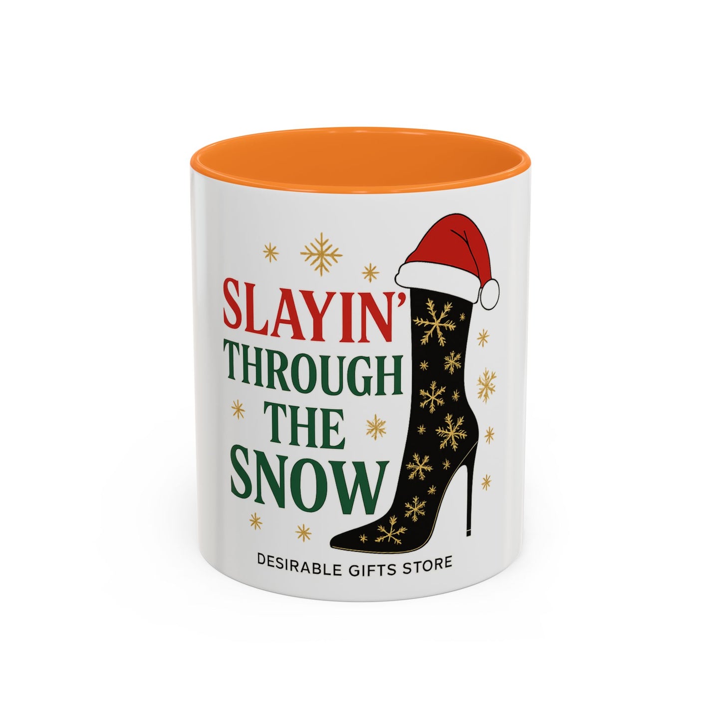 Festive Holiday Mug - Slayin' Through The Snow, Christmas Gifts, Winter Decor, Coffee Cup, Unique Present
