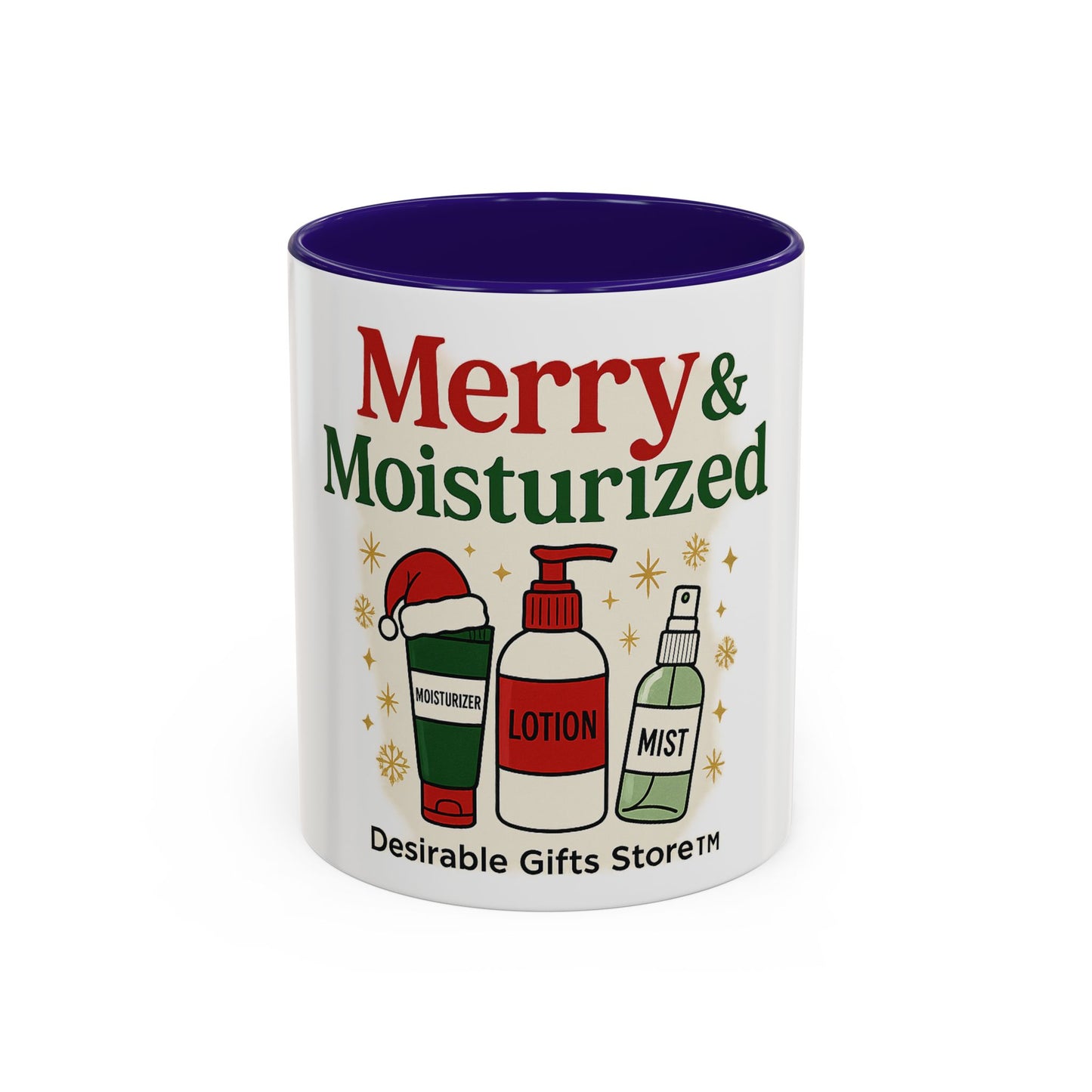 Merry & Moisturized Mug, Holiday Coffee Cup, Funny Gift for Her, Cozy Winter Drinkware, Christmas Mug