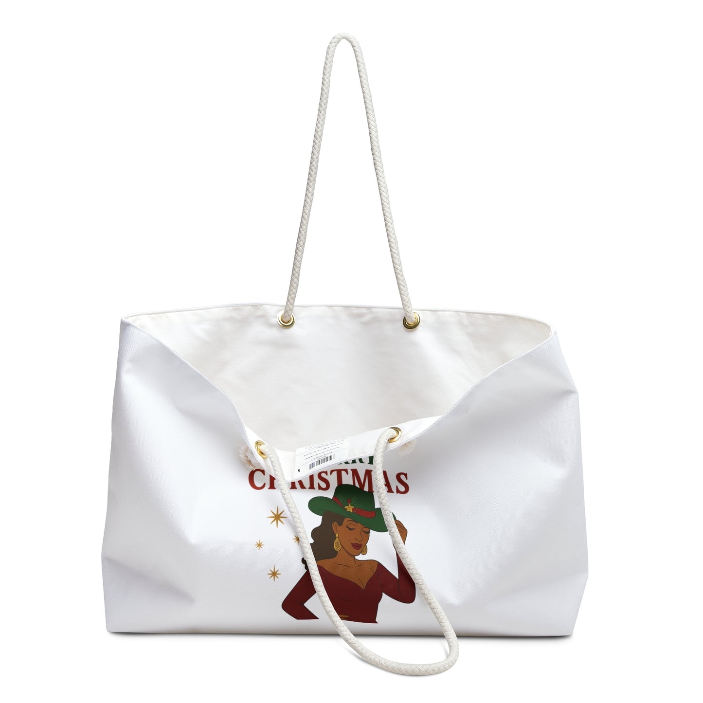 Merry Christmas Weekender Bag, Holiday Tote, Travel Bag, Gift for Her, Seasonal Bag, Christmas Shopping