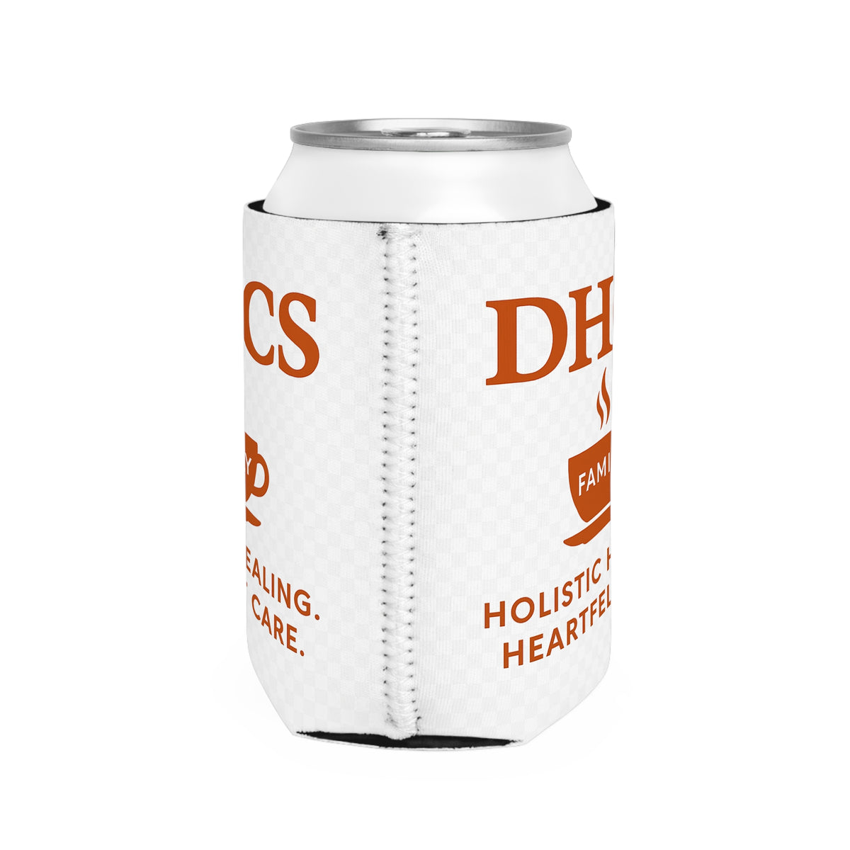 Family Holistic Healing Can Cooler Sleeve, Personalized Drink Holder, Gift for Wellness Lovers, Eco-Friendly Beverage Insulator, Party