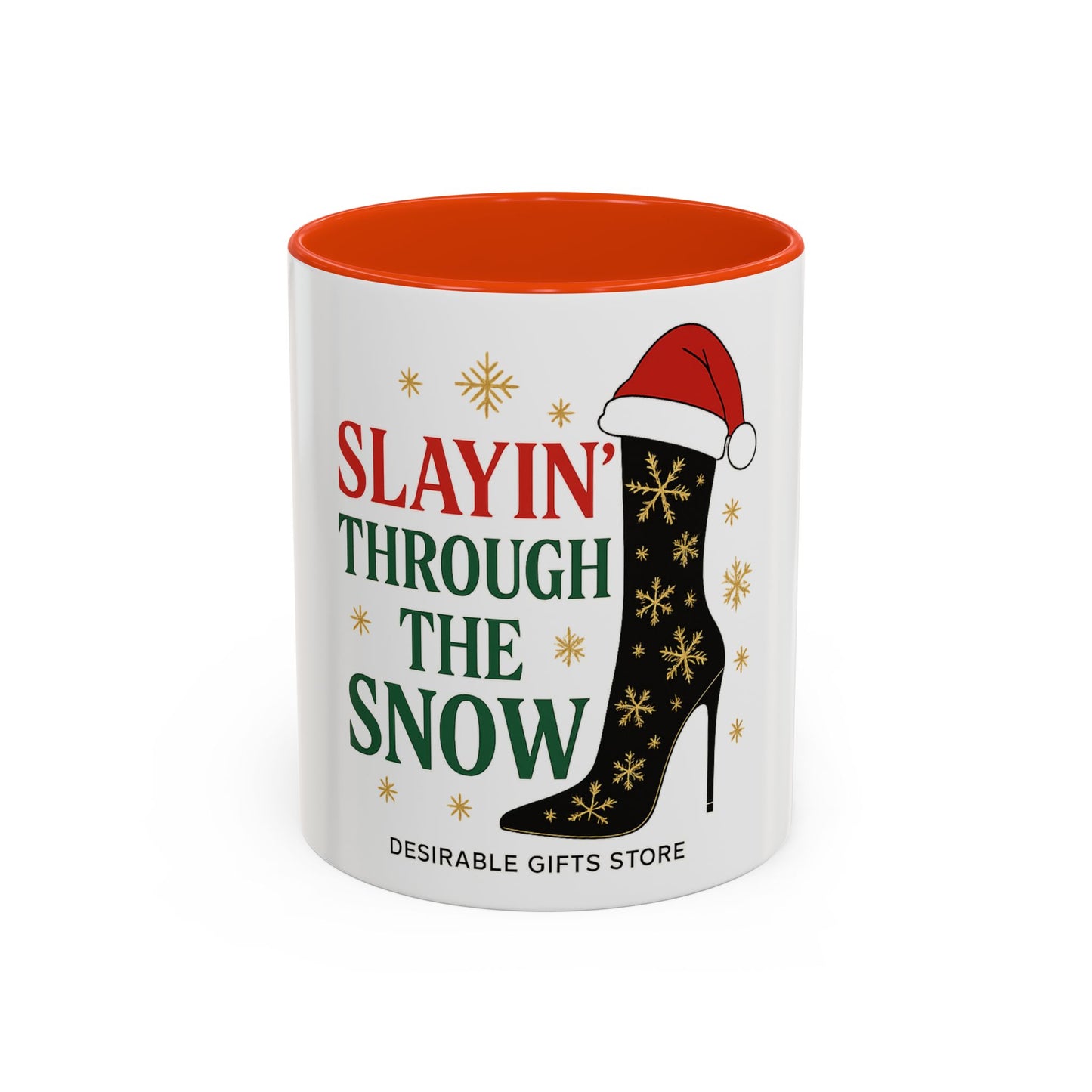 Festive Holiday Mug - Slayin' Through The Snow, Christmas Gifts, Winter Decor, Coffee Cup, Unique Present