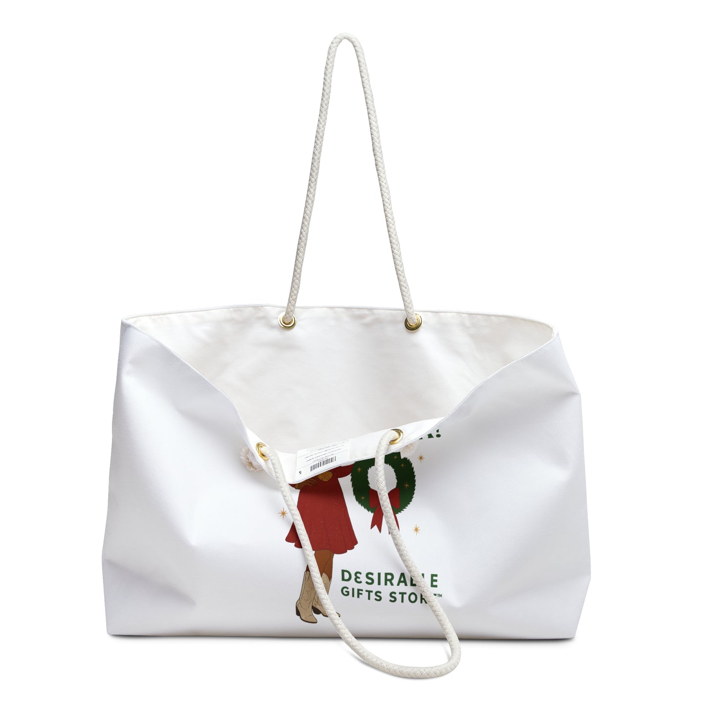Chic Holiday Weekender Bag | Travel Tote, Santa Design, Gift for Her, Christmas Bag, Stylish Travel Accessory