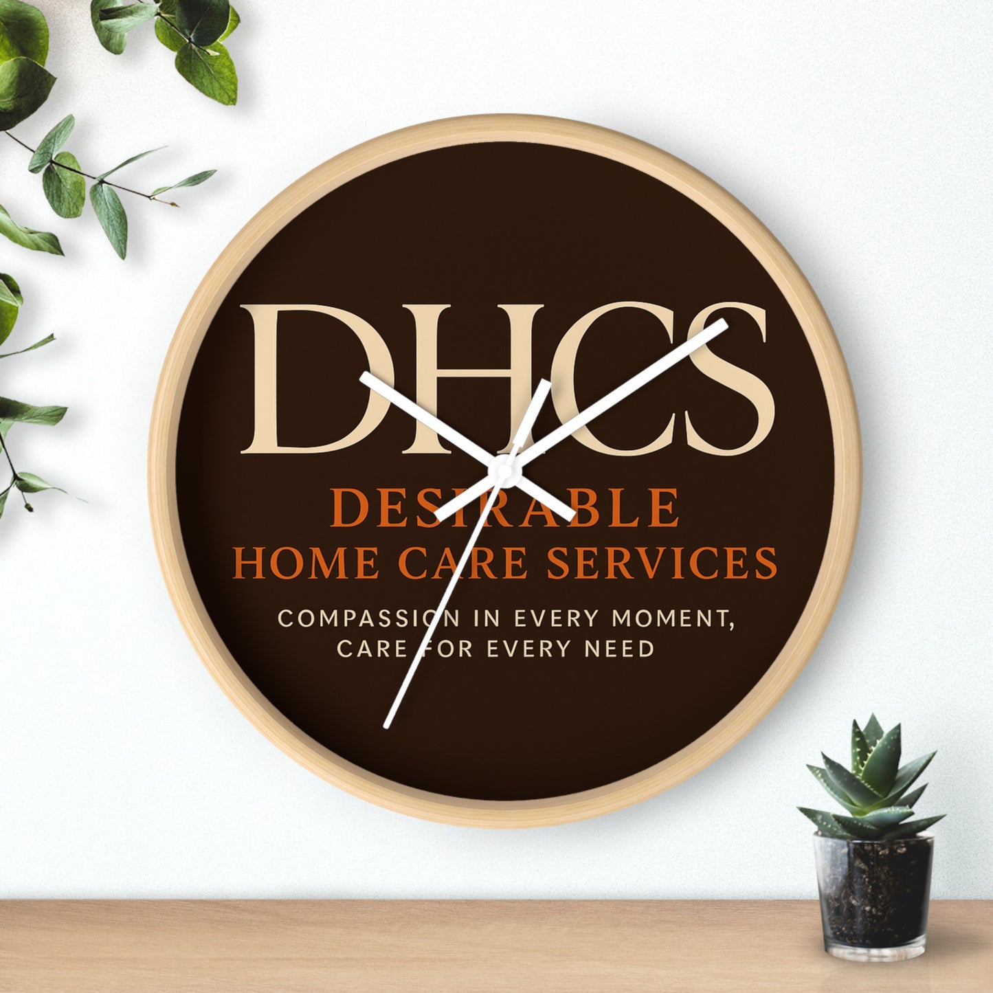 Elegant Home Care Services Wall Clock - Compassion in Every Moment