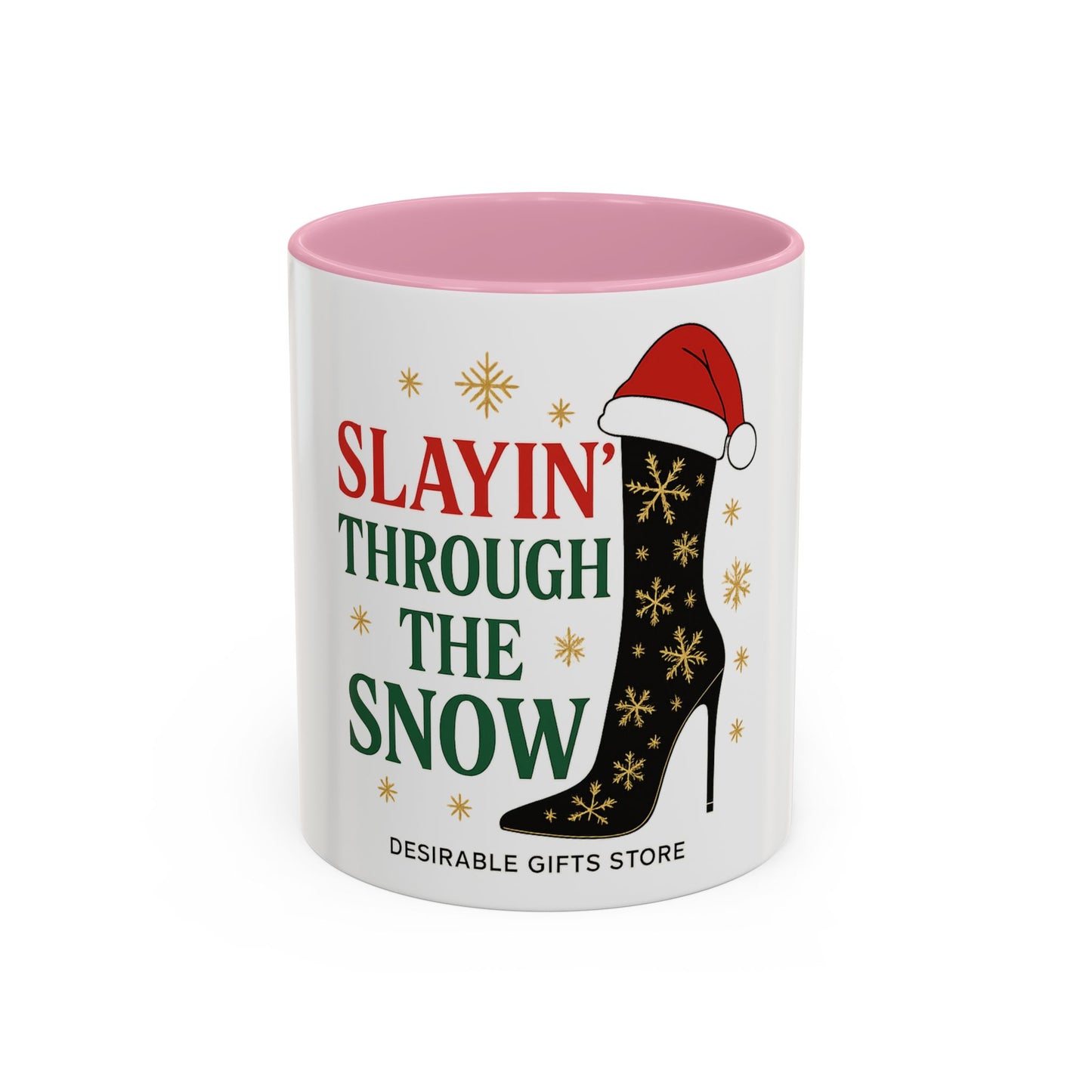 Festive Holiday Mug - Slayin' Through The Snow, Christmas Gifts, Winter Decor, Coffee Cup, Unique Present