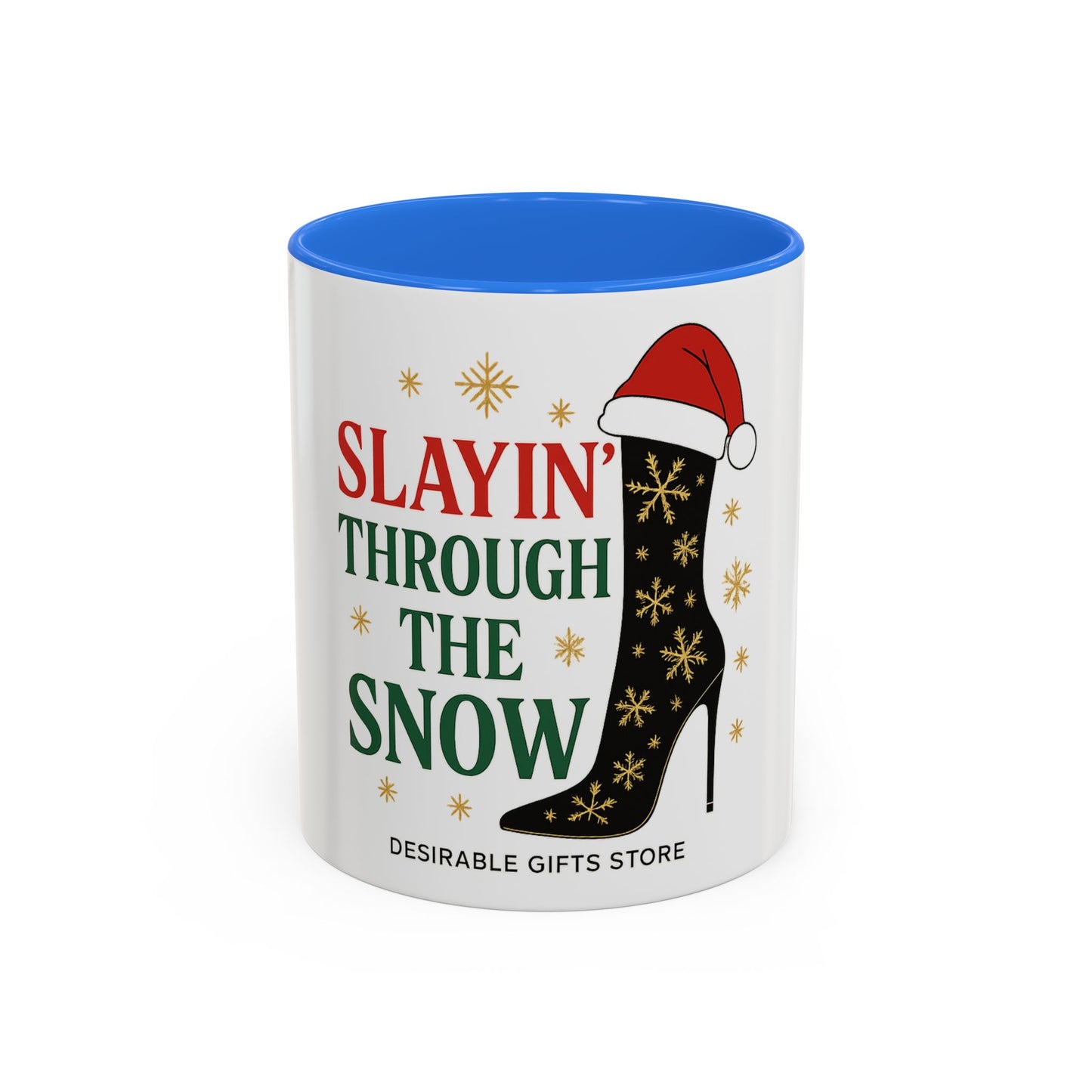 Festive Holiday Mug - Slayin' Through The Snow, Christmas Gifts, Winter Decor, Coffee Cup, Unique Present