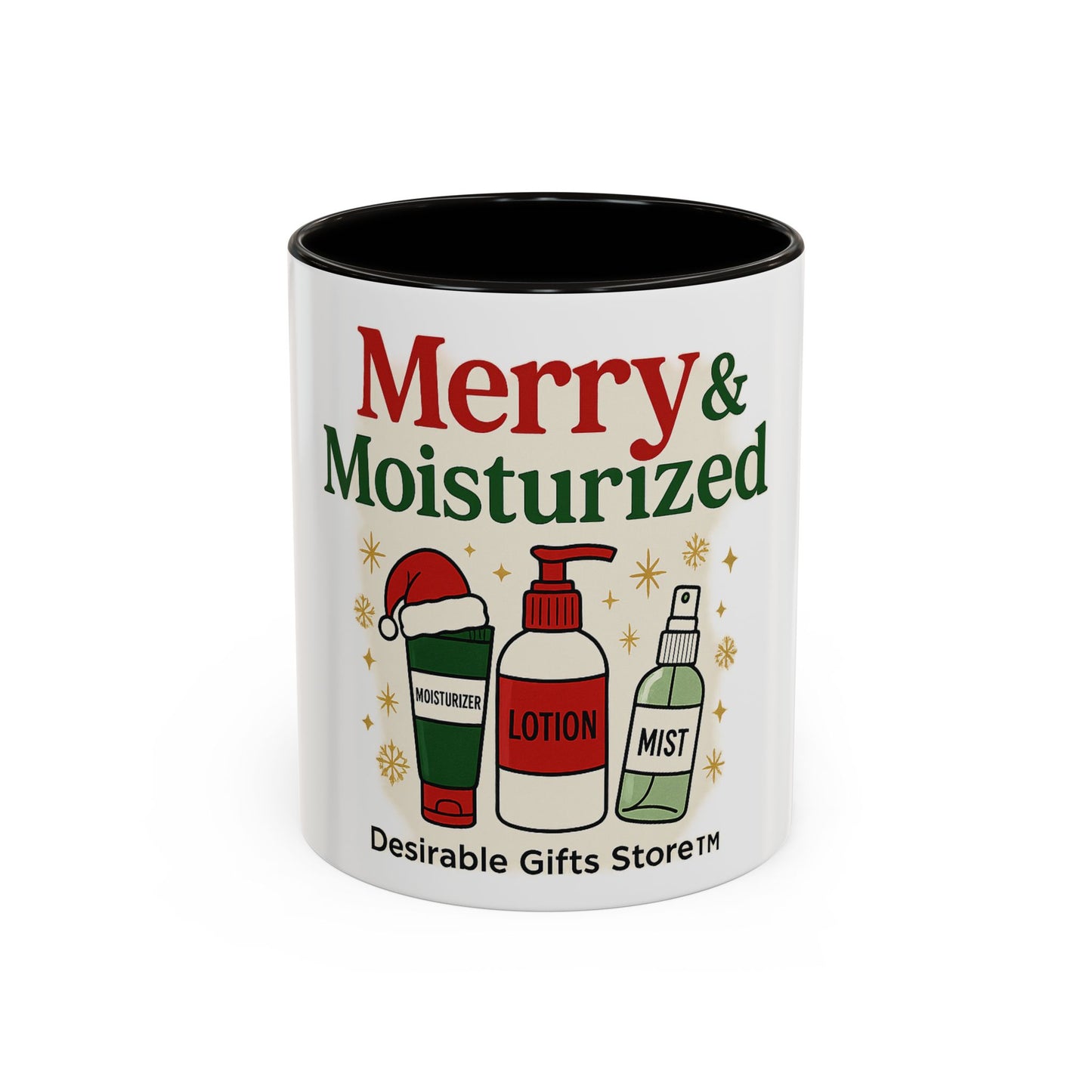 Merry & Moisturized Mug, Holiday Coffee Cup, Funny Gift for Her, Cozy Winter Drinkware, Christmas Mug