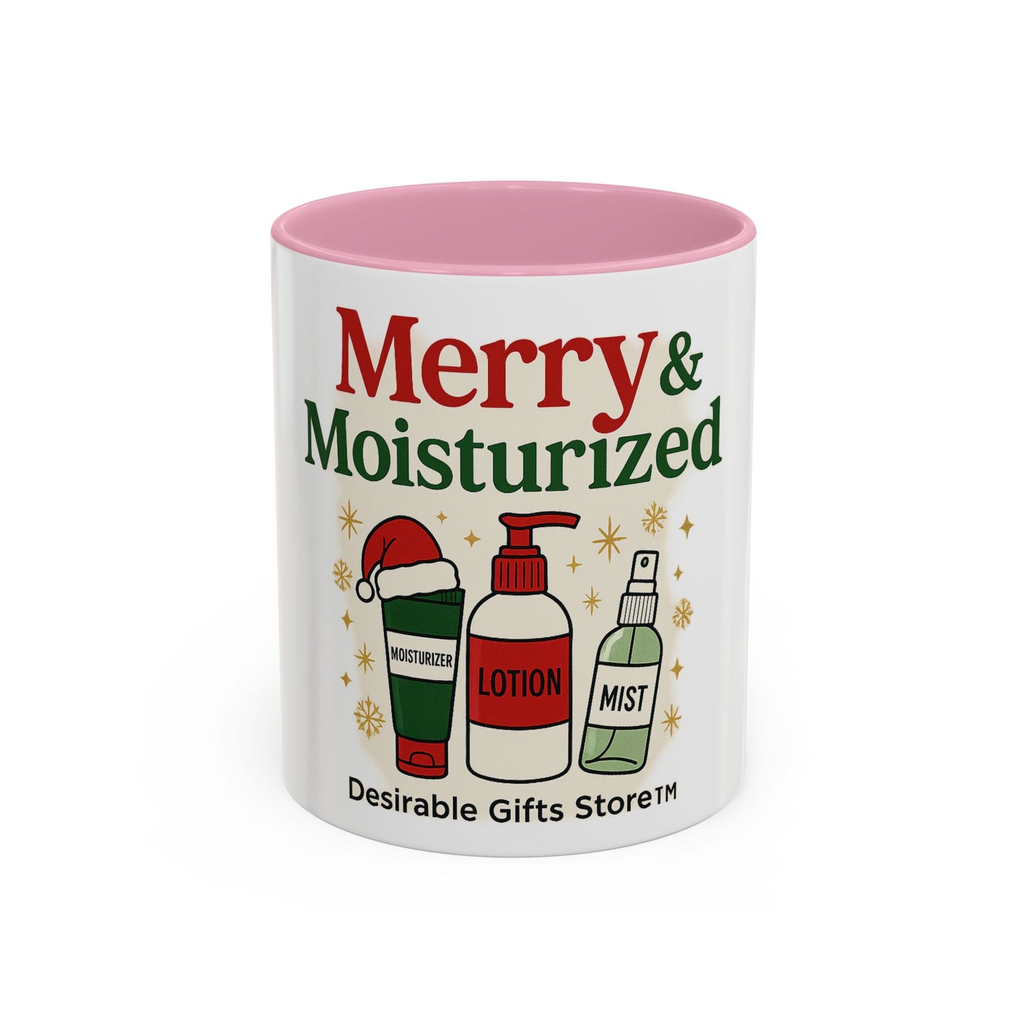 Merry & Moisturized Mug, Holiday Coffee Cup, Funny Gift for Her, Cozy Winter Drinkware, Christmas Mug