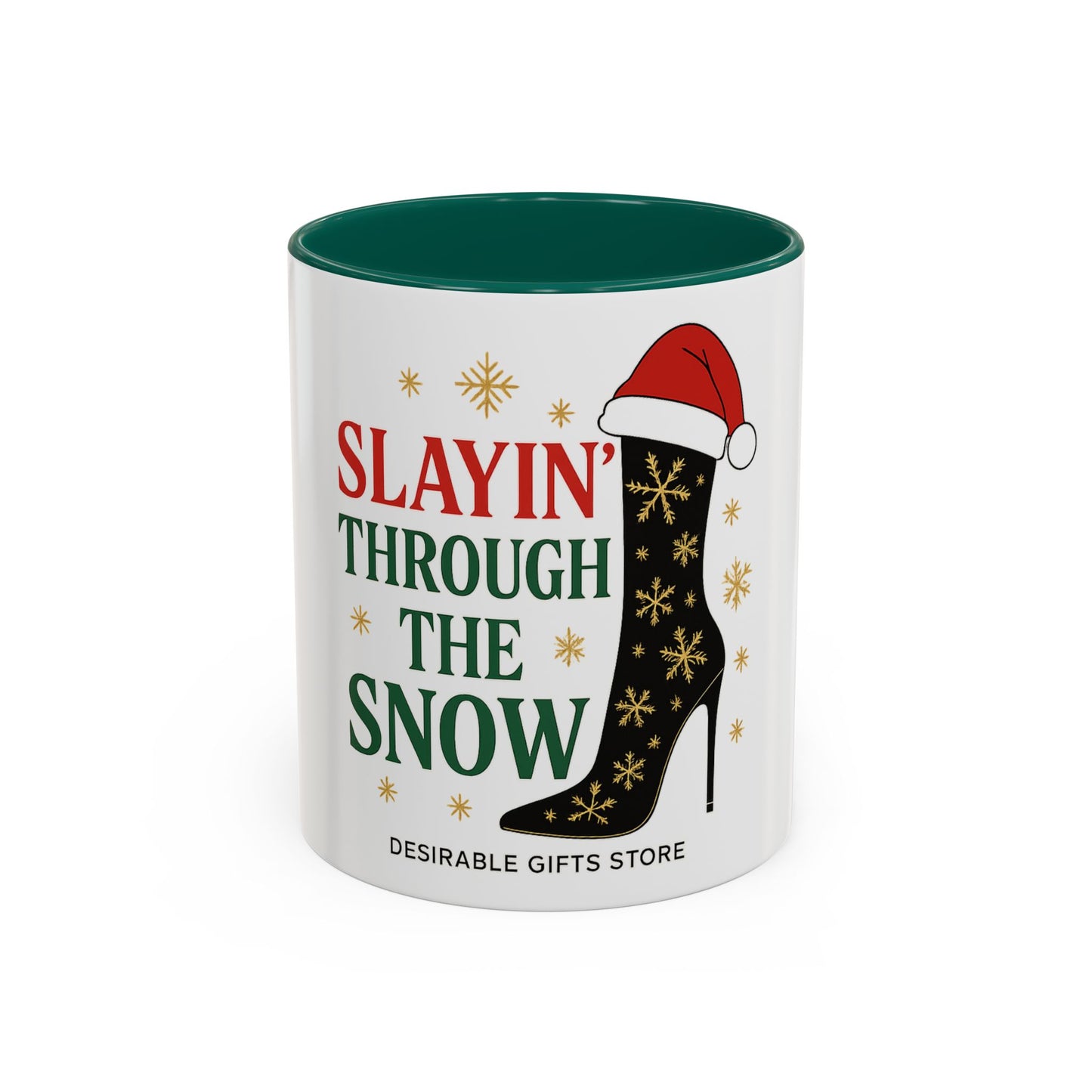 Festive Holiday Mug - Slayin' Through The Snow, Christmas Gifts, Winter Decor, Coffee Cup, Unique Present