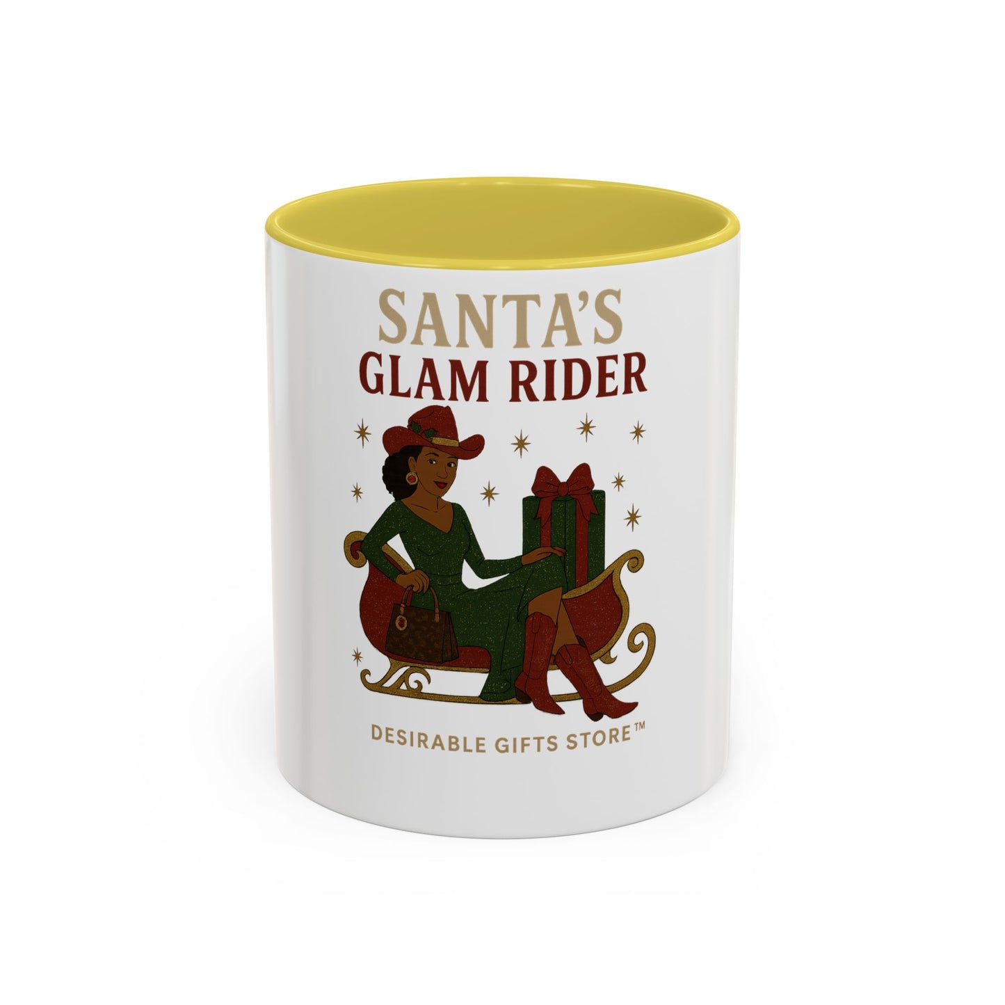 Colorful Holiday Mug, Santa's Glam Rider Coffee Cup, Festive Drinkware, Christmas Gift, Winter Celebration