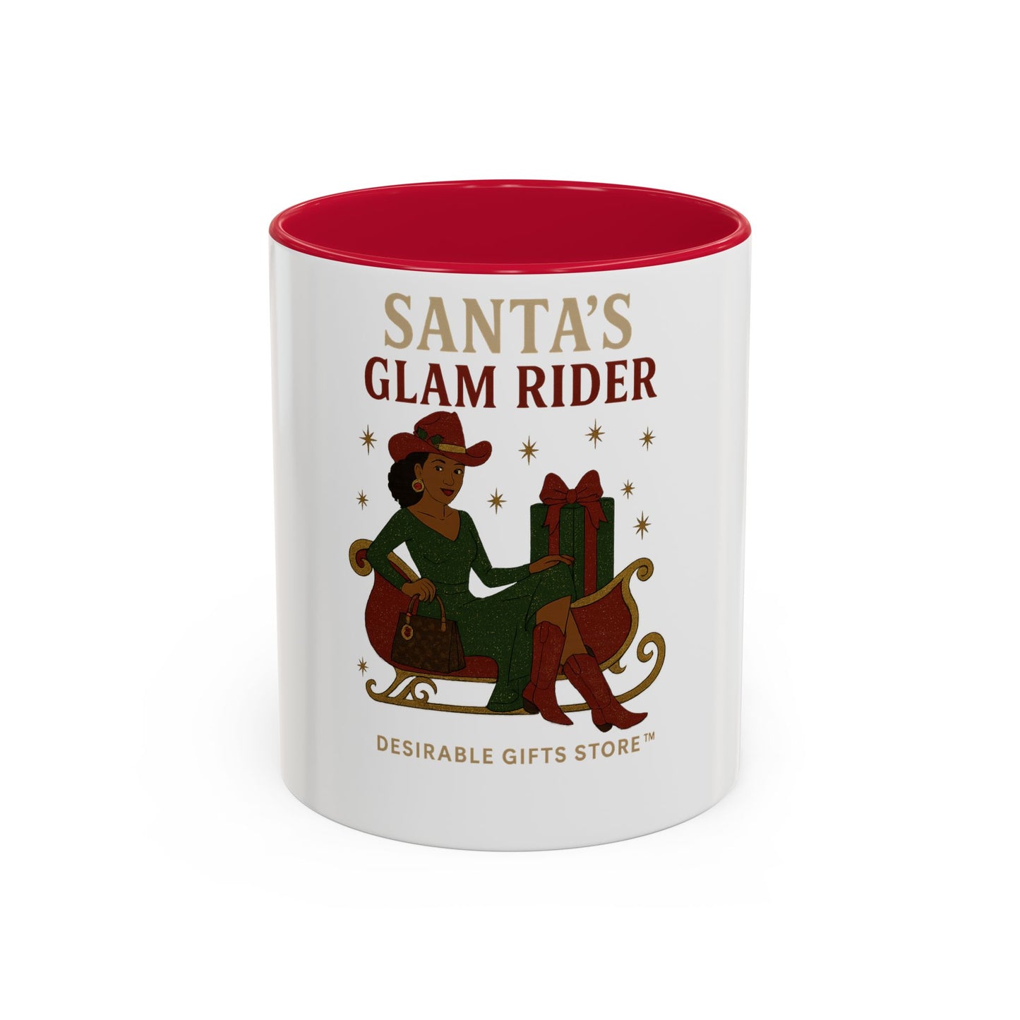 Colorful Holiday Mug, Santa's Glam Rider Coffee Cup, Festive Drinkware, Christmas Gift, Winter Celebration