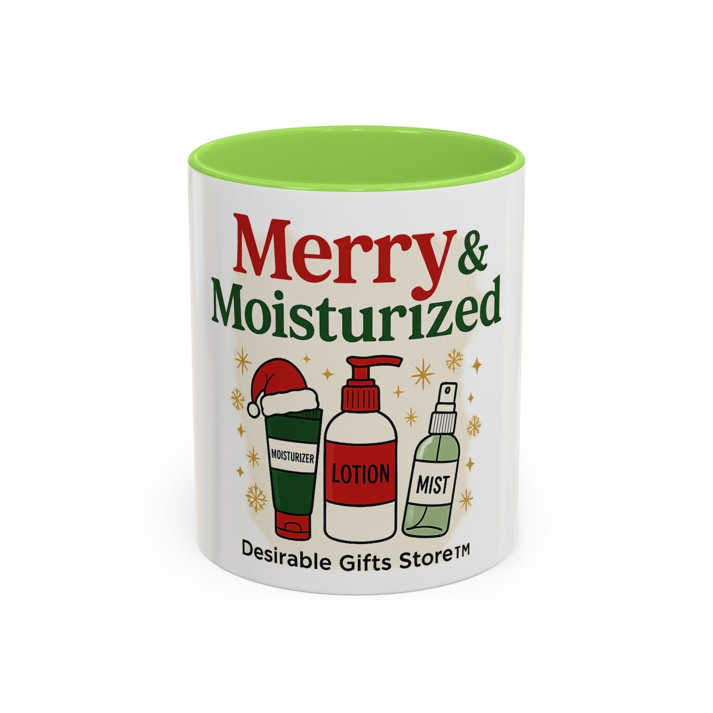 Merry & Moisturized Mug, Holiday Coffee Cup, Funny Gift for Her, Cozy Winter Drinkware, Christmas Mug