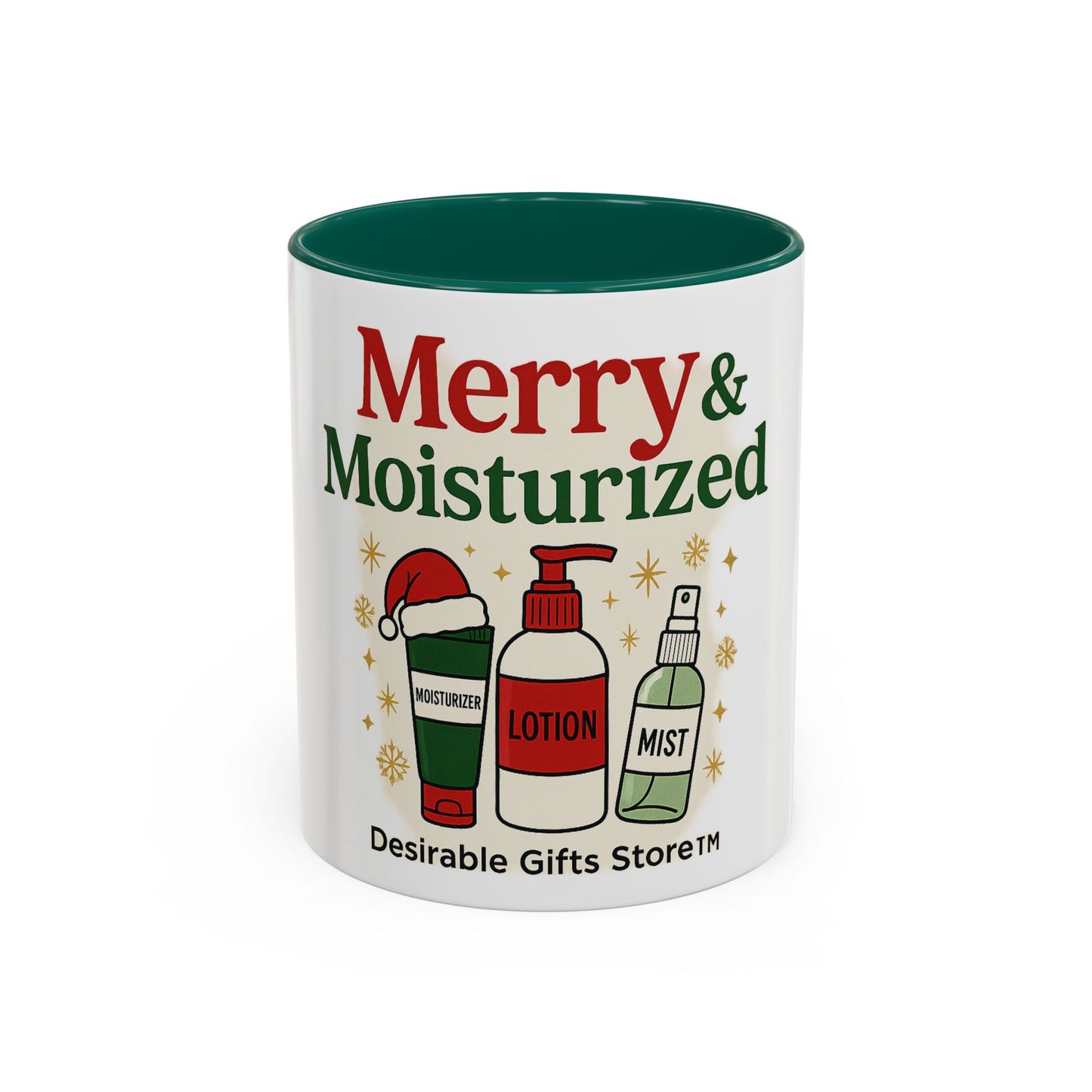 Merry & Moisturized Mug, Holiday Coffee Cup, Funny Gift for Her, Cozy Winter Drinkware, Christmas Mug