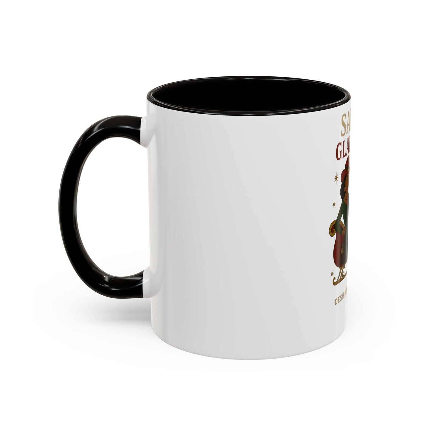 Colorful Holiday Mug, Santa's Glam Rider Coffee Cup, Festive Drinkware, Christmas Gift, Winter Celebration