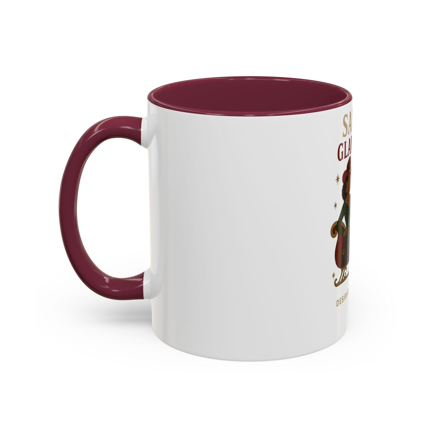 Colorful Holiday Mug, Santa's Glam Rider Coffee Cup, Festive Drinkware, Christmas Gift, Winter Celebration