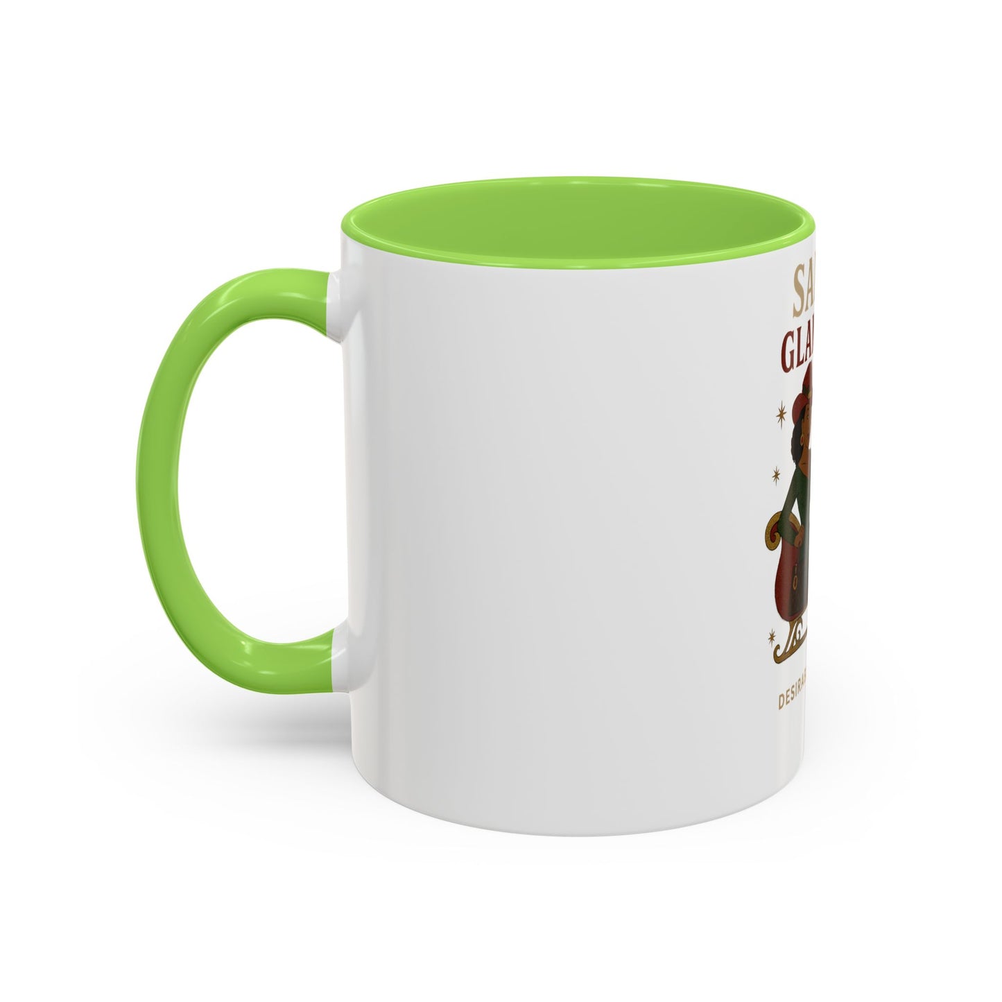Colorful Holiday Mug, Santa's Glam Rider Coffee Cup, Festive Drinkware, Christmas Gift, Winter Celebration