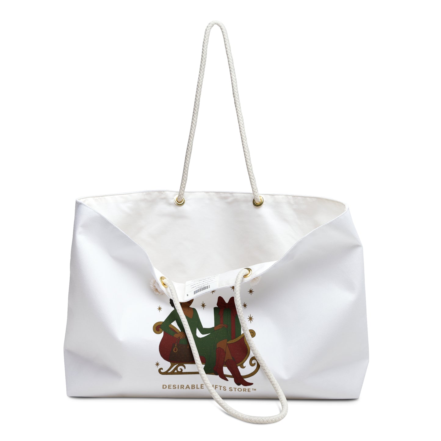 Santa's Glam Rider Weekender Bag | Holiday Travel Tote, Christmas Gift, Stylish Overnight Bag, Beach Bag, Weekend Getaway Essentials