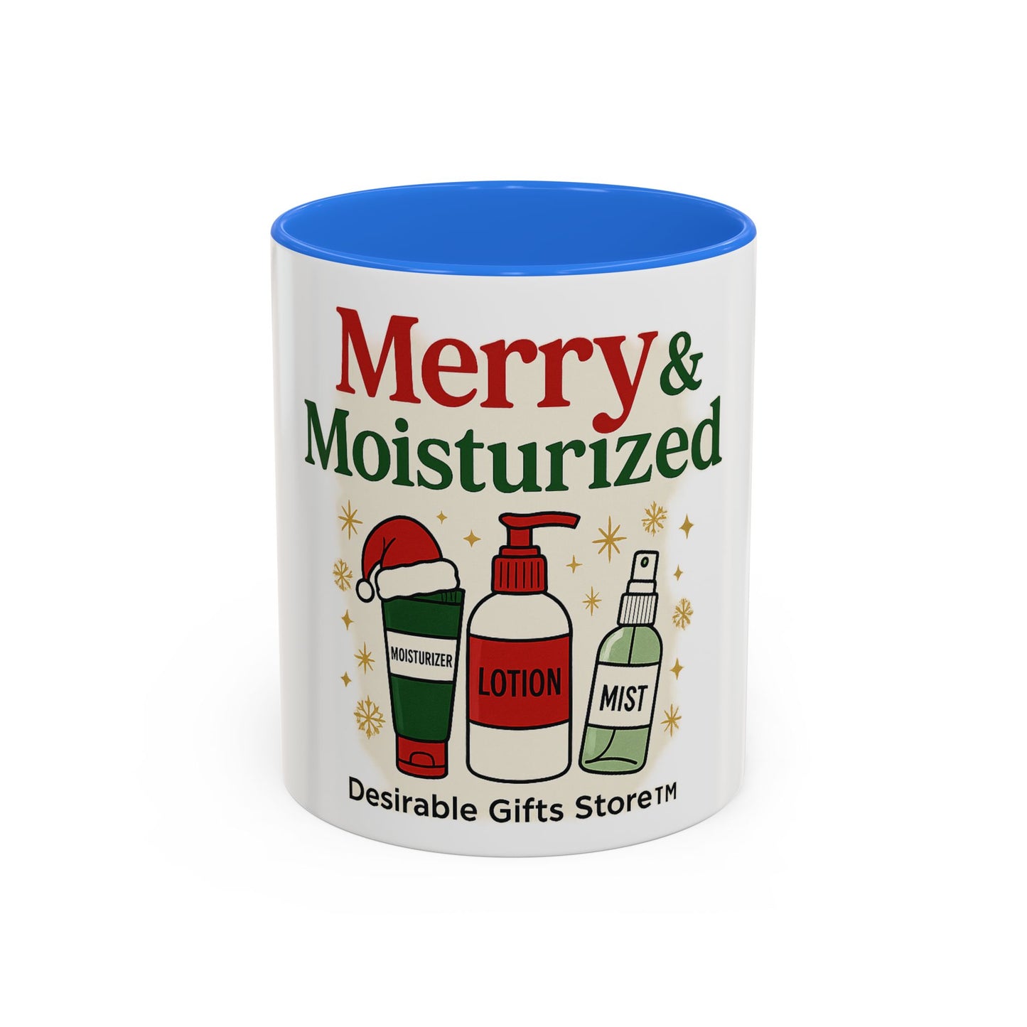 Merry & Moisturized Mug, Holiday Coffee Cup, Funny Gift for Her, Cozy Winter Drinkware, Christmas Mug