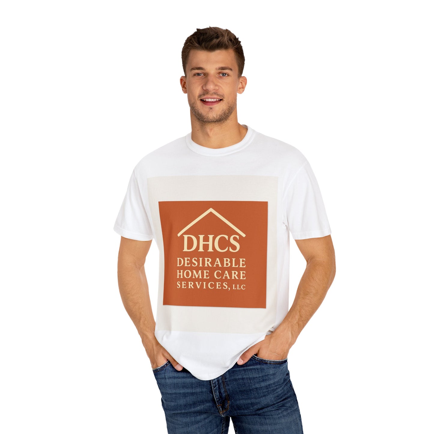 Comfortable Unisex T-shirt with DHCS Home Care Services Logo