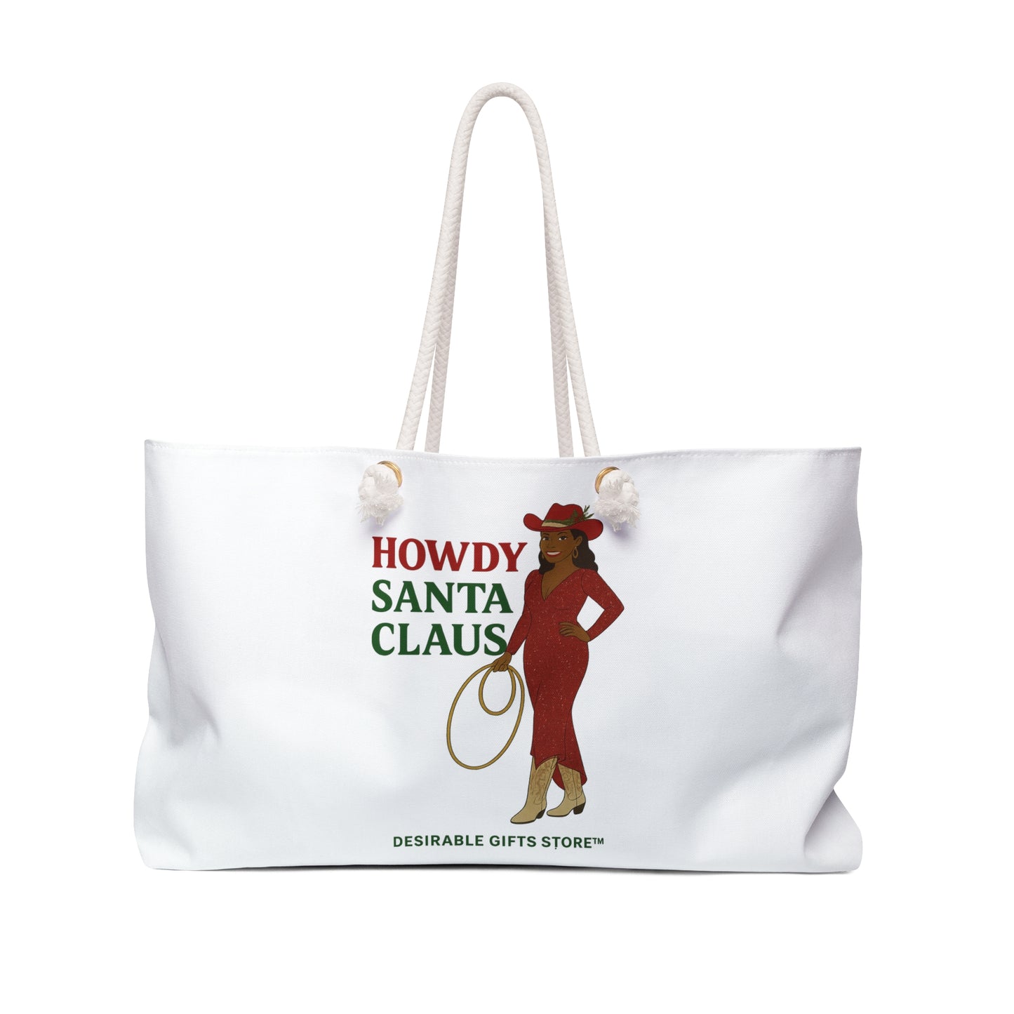 Howdy Santa Claus Weekender Bag, Christmas Travel Tote, Holiday Gift, Stylish Weekend Bag, Festive Luggage, Santa Lover's Accessory
