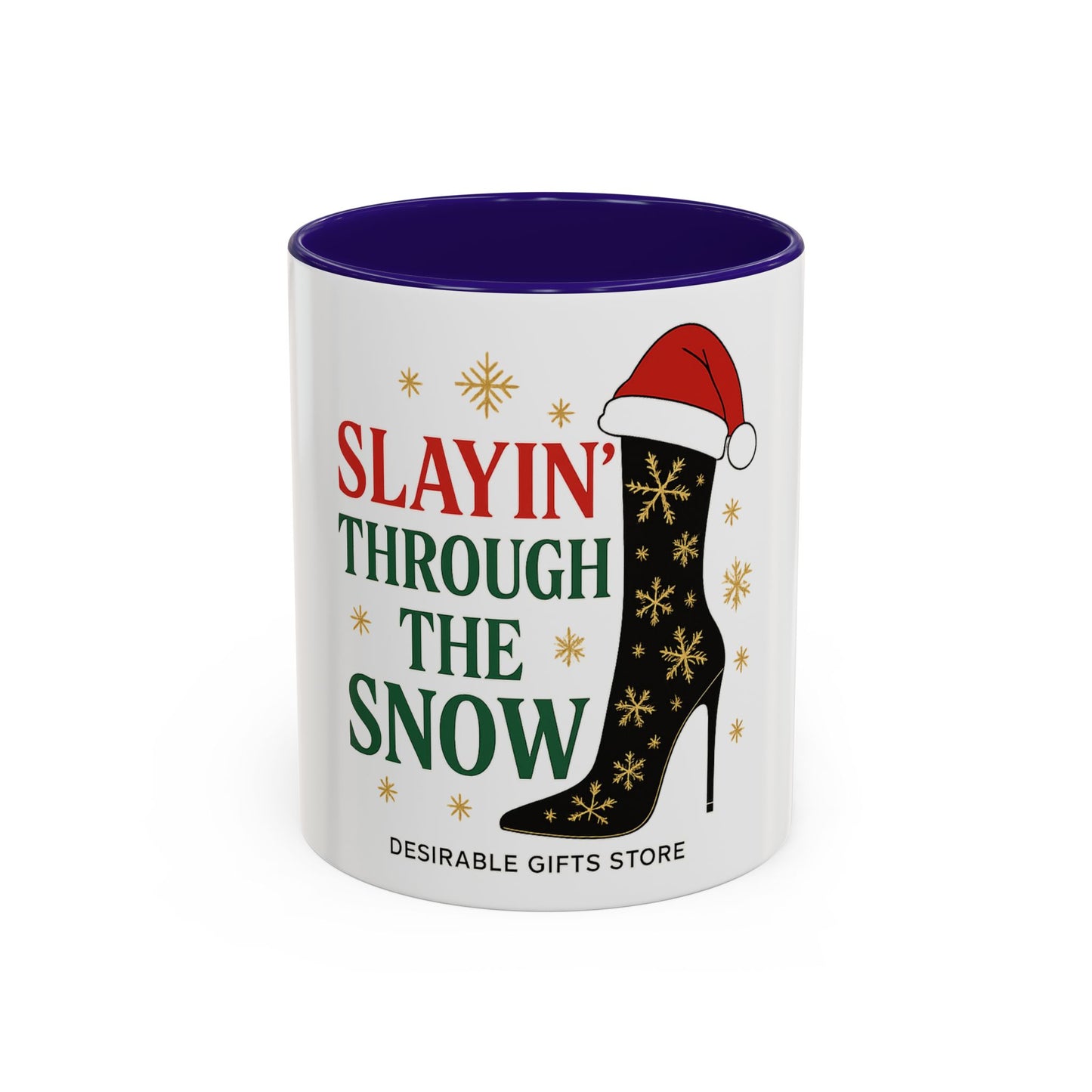 Festive Holiday Mug - Slayin' Through The Snow, Christmas Gifts, Winter Decor, Coffee Cup, Unique Present