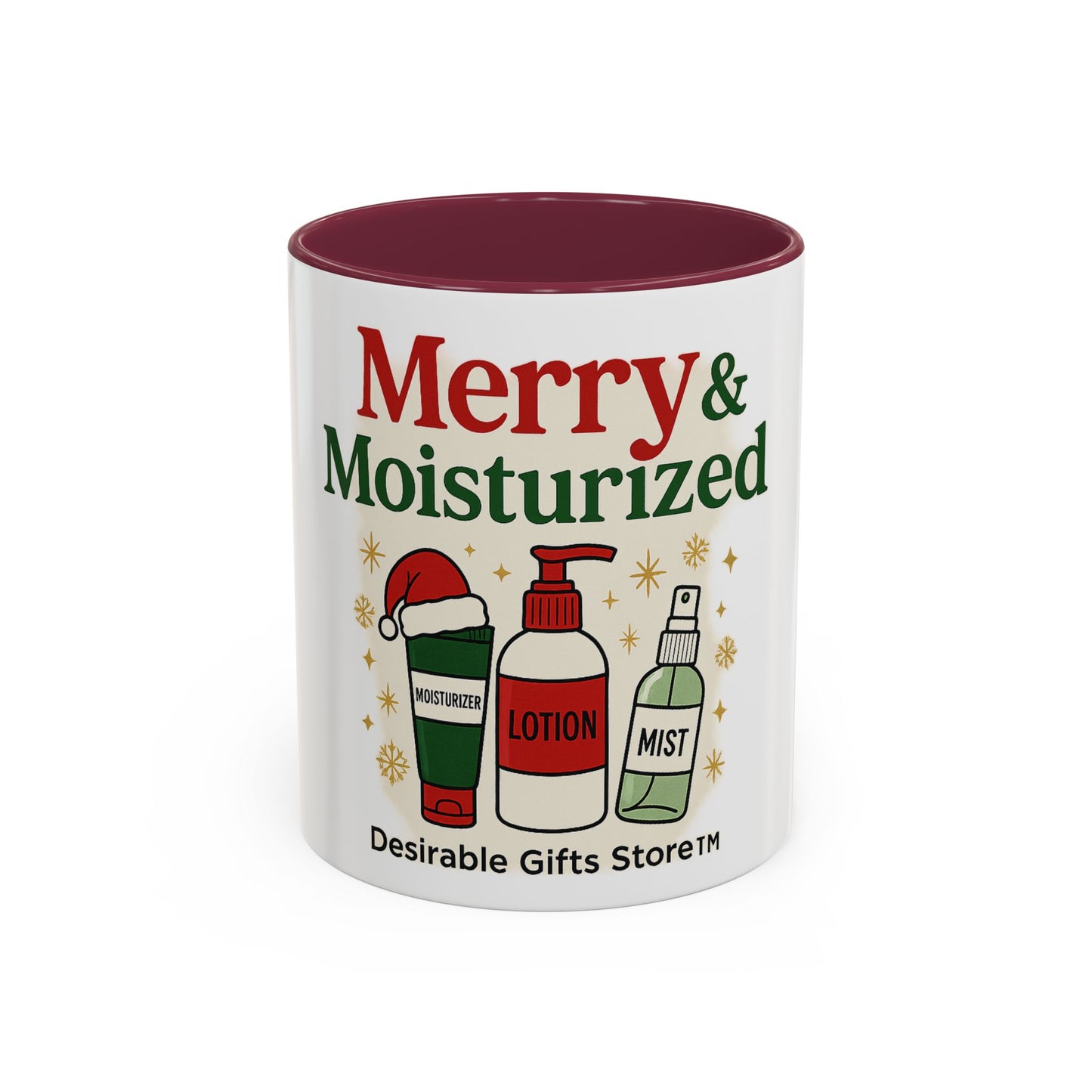 Merry & Moisturized Mug, Holiday Coffee Cup, Funny Gift for Her, Cozy Winter Drinkware, Christmas Mug