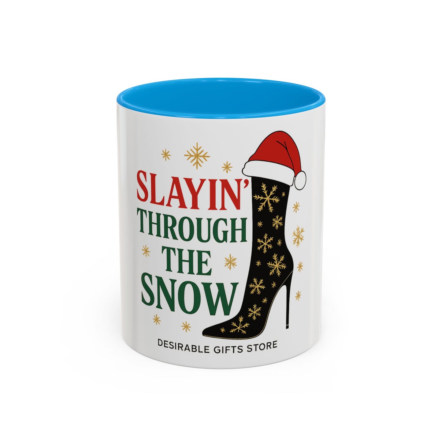 Festive Holiday Mug - Slayin' Through The Snow, Christmas Gifts, Winter Decor, Coffee Cup, Unique Present