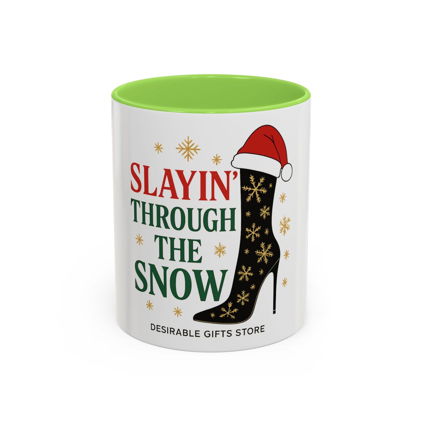 Festive Holiday Mug - Slayin' Through The Snow, Christmas Gifts, Winter Decor, Coffee Cup, Unique Present
