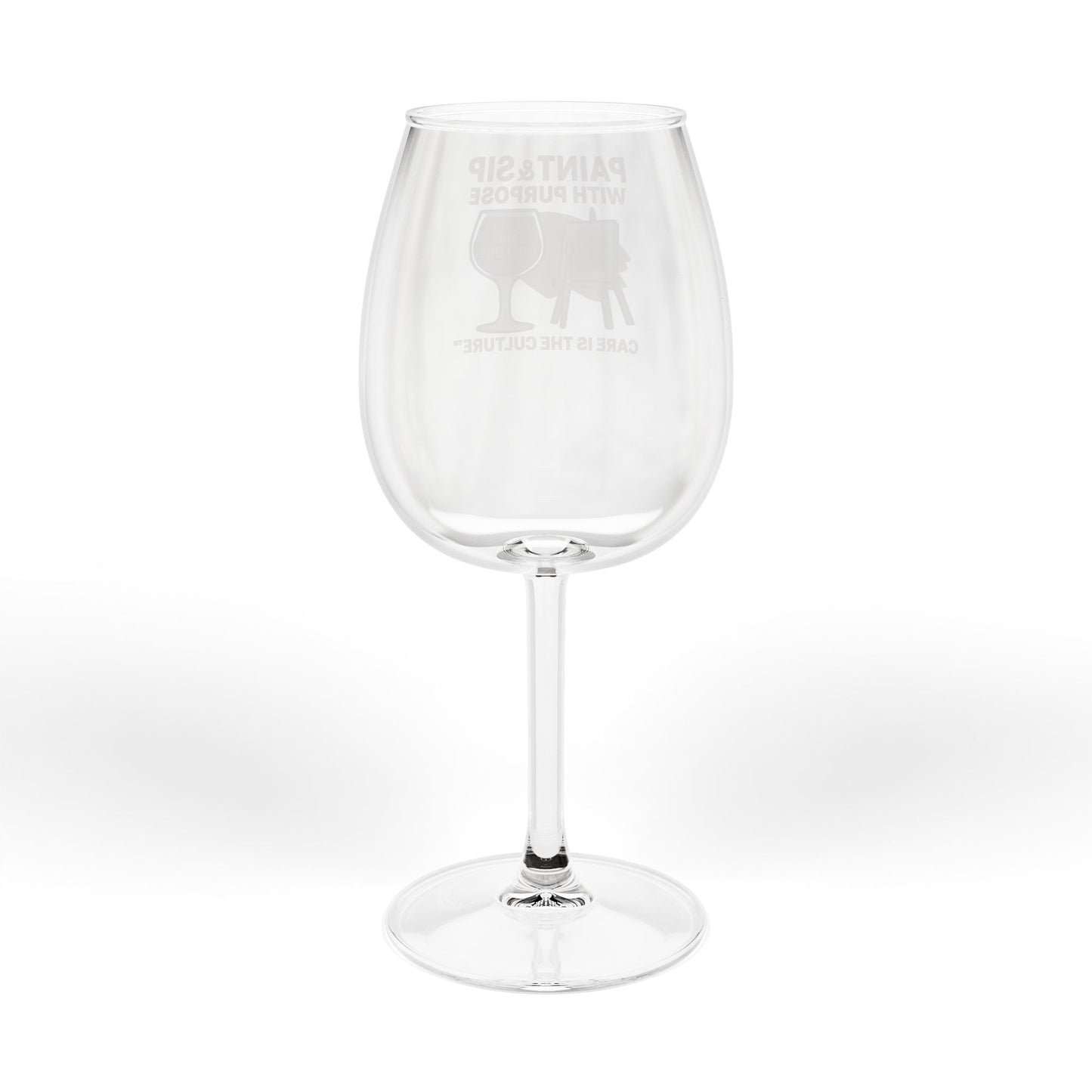 Paint & Sip Wine Glass 12oz – 'Paint & Sip with Purpose' Artistic Wine Gift