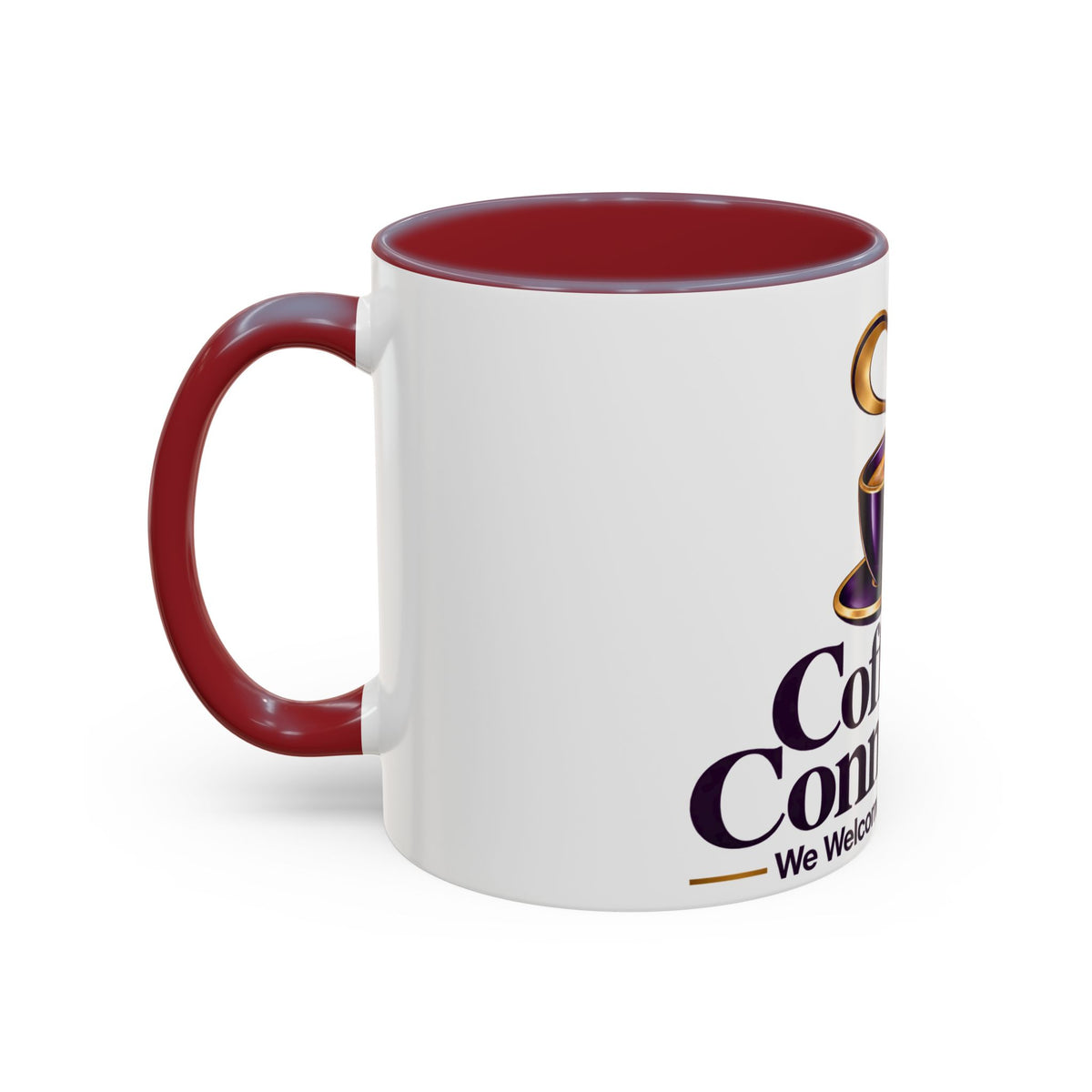Coffee & Connection Accent Mug — 11/15oz Ceramic Coffee Cup with Heart Steam Design