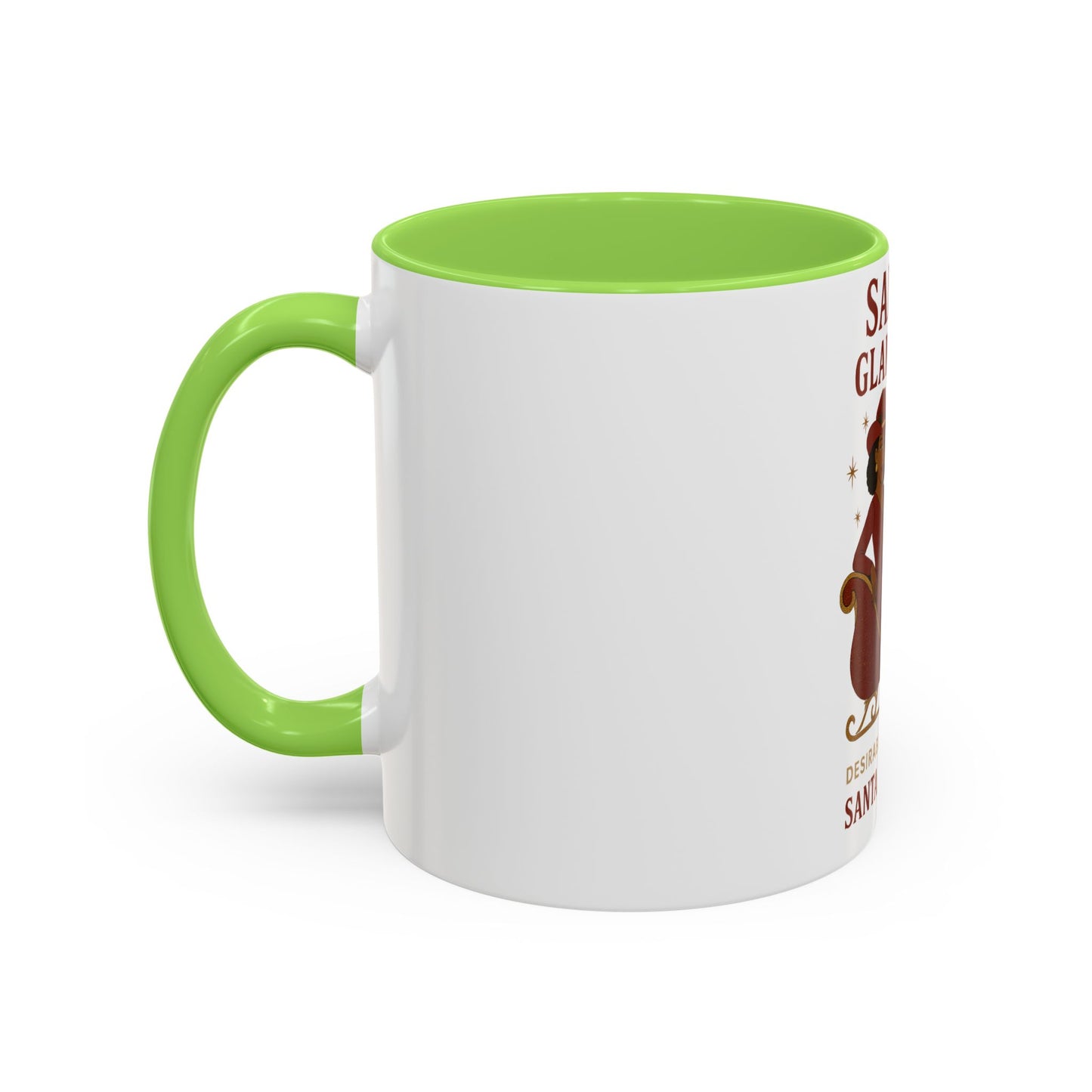 Santa's Glam Rider Mug - Colorful Holiday Coffee Cup for Christmas, Festive Gift, Seasonal Home Decor, Cheerful Beverage Container