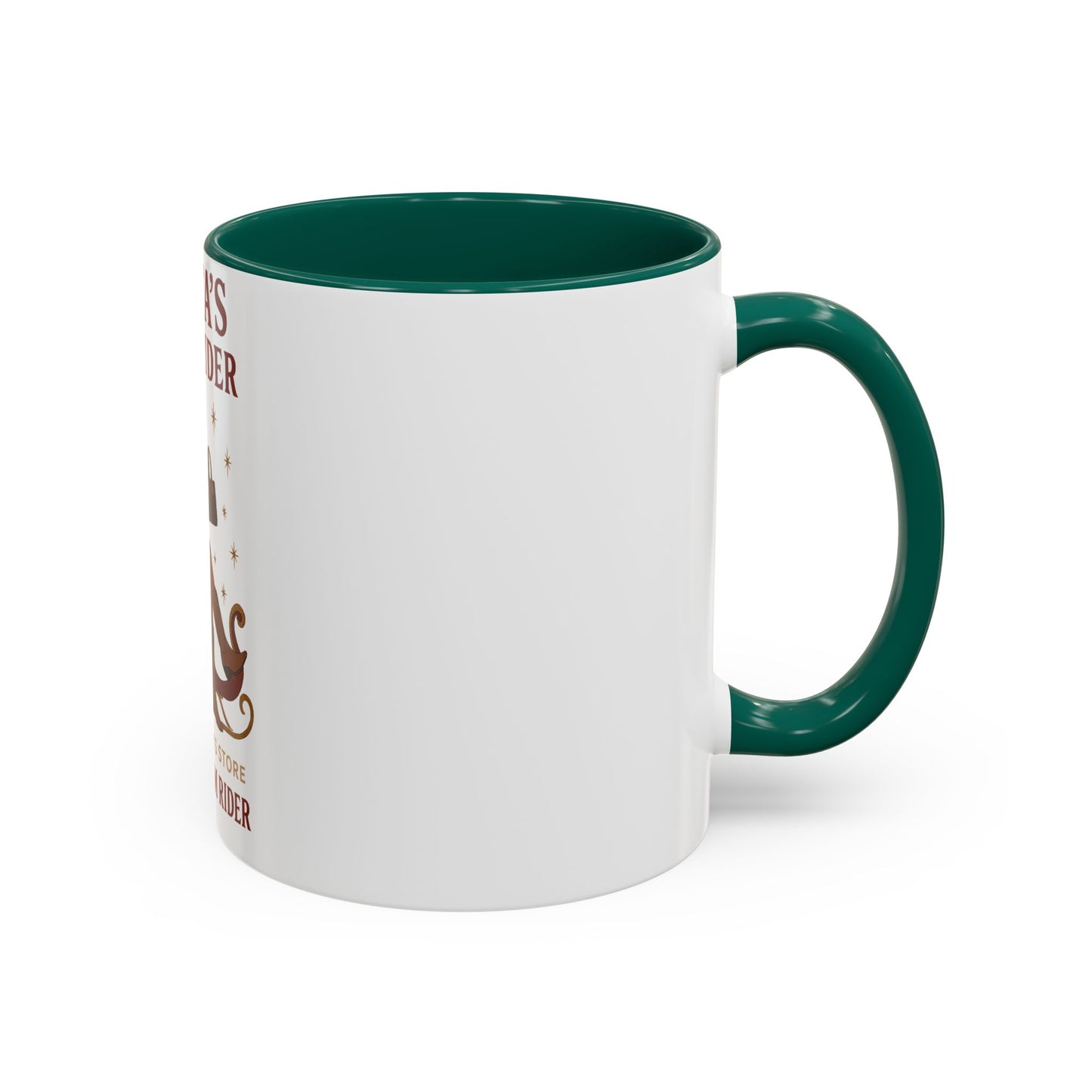 Santa's Glam Rider Mug - Colorful Holiday Coffee Cup for Christmas, Festive Gift, Seasonal Home Decor, Cheerful Beverage Container