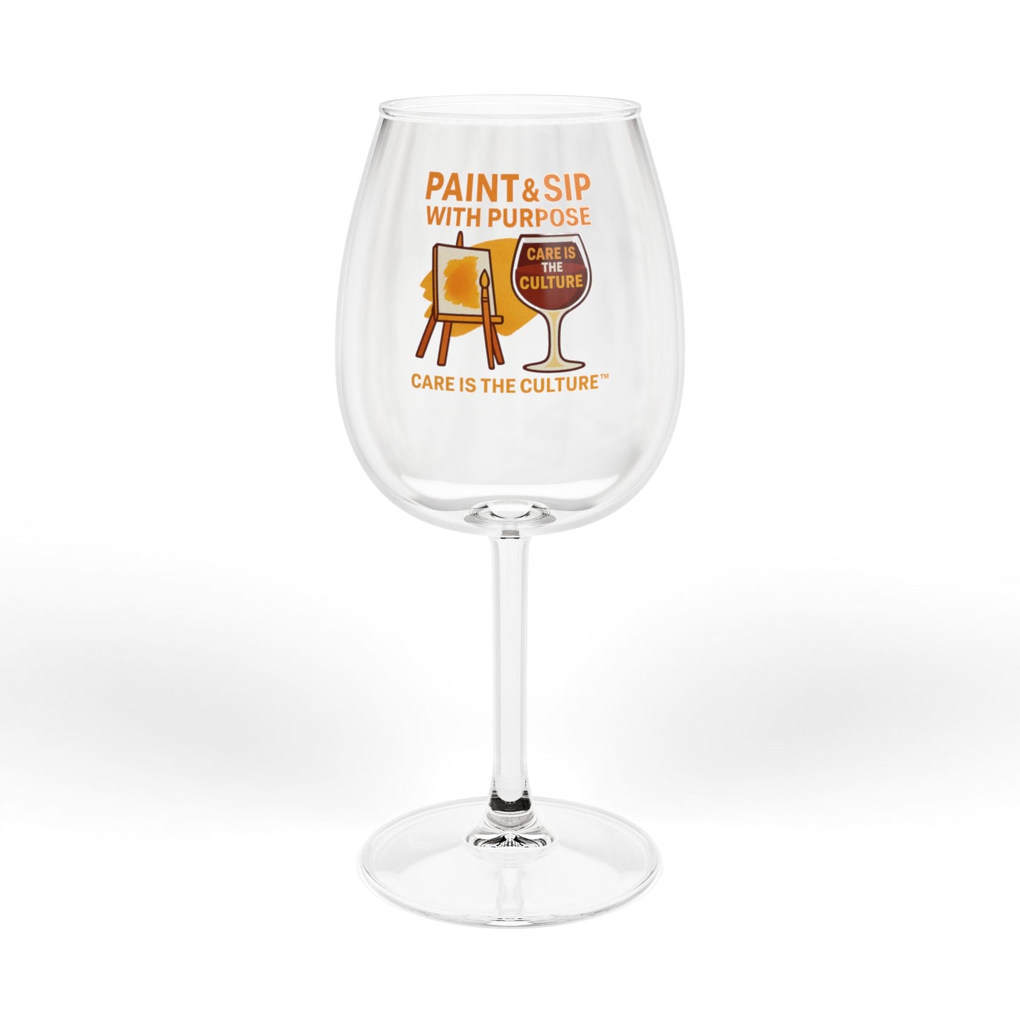 Paint & Sip Wine Glass 12oz – 'Paint & Sip with Purpose' Artistic Wine Gift