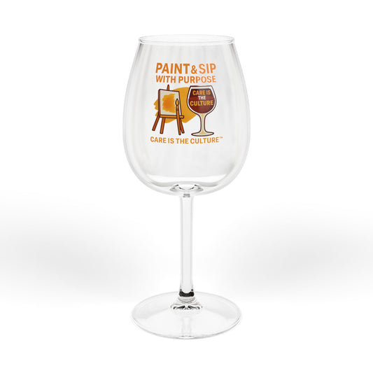 Paint & Sip Wine Glass 12oz – 'Paint & Sip with Purpose' Artistic Wine Gift