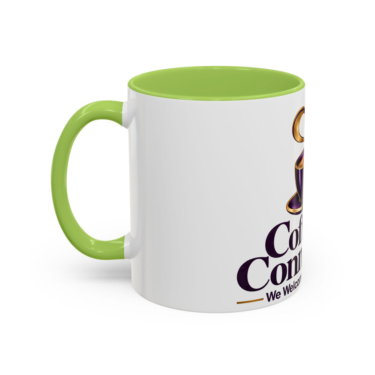 Coffee & Connection Accent Mug — 11/15oz Ceramic Coffee Cup with Heart Steam Design