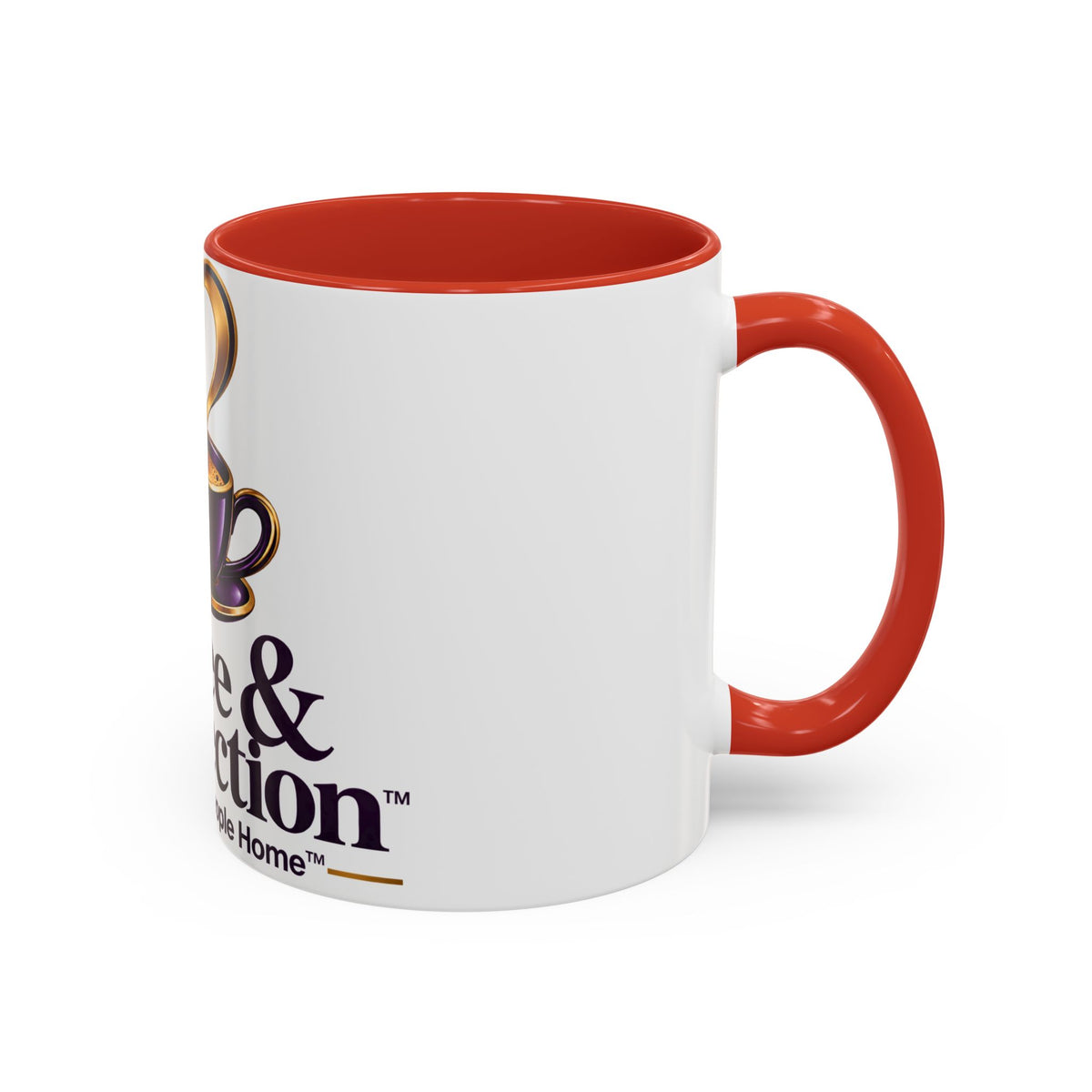 Coffee & Connection Accent Mug — 11/15oz Ceramic Coffee Cup with Heart Steam Design
