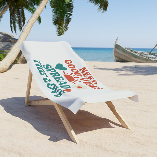 Good Vibes Beach Towel - Spread Positivity, Summer Pool Accessory, Lounge Essentials, Beach Day Must-Have, Vacation Gift