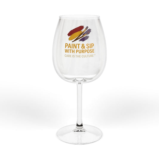 12oz Wine Glass — “Paint & Sip With Purpose” Artistic Wine Glass for Creative Events & Gifts