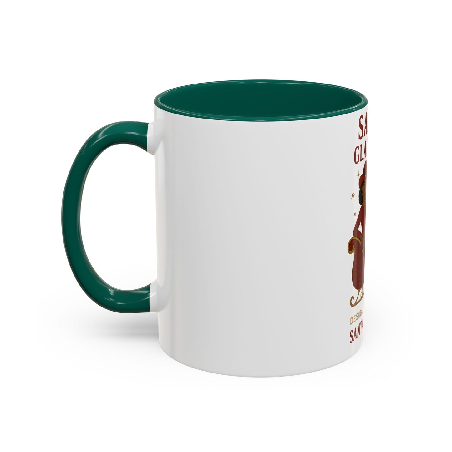Santa's Glam Rider Mug - Colorful Holiday Coffee Cup for Christmas, Festive Gift, Seasonal Home Decor, Cheerful Beverage Container