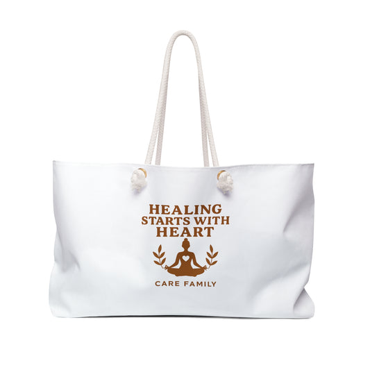 Healing Heart Weekender Bag, Travel Tote, Yoga Bag, Beach Bag, Spa Companion