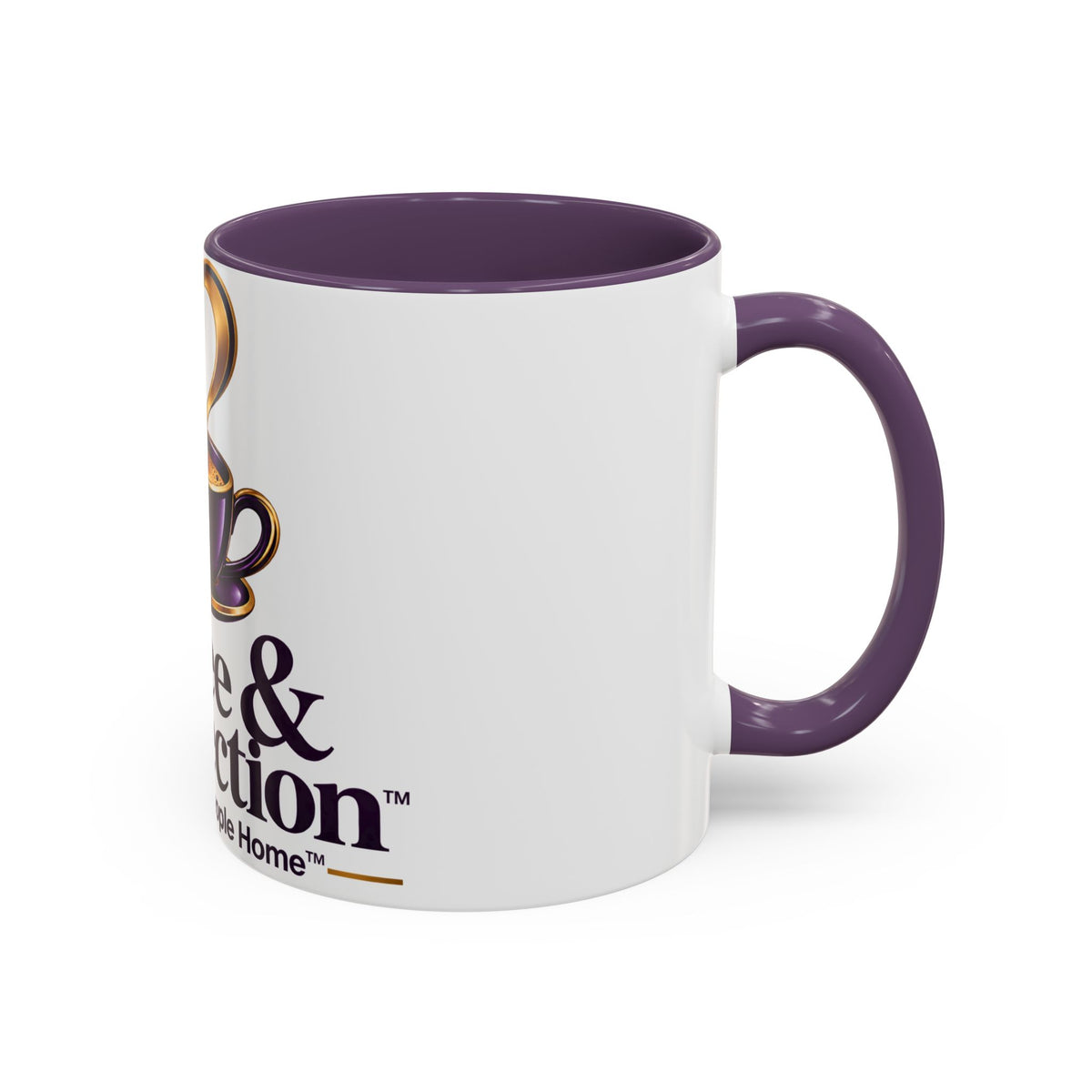Coffee & Connection Accent Mug — 11/15oz Ceramic Coffee Cup with Heart Steam Design