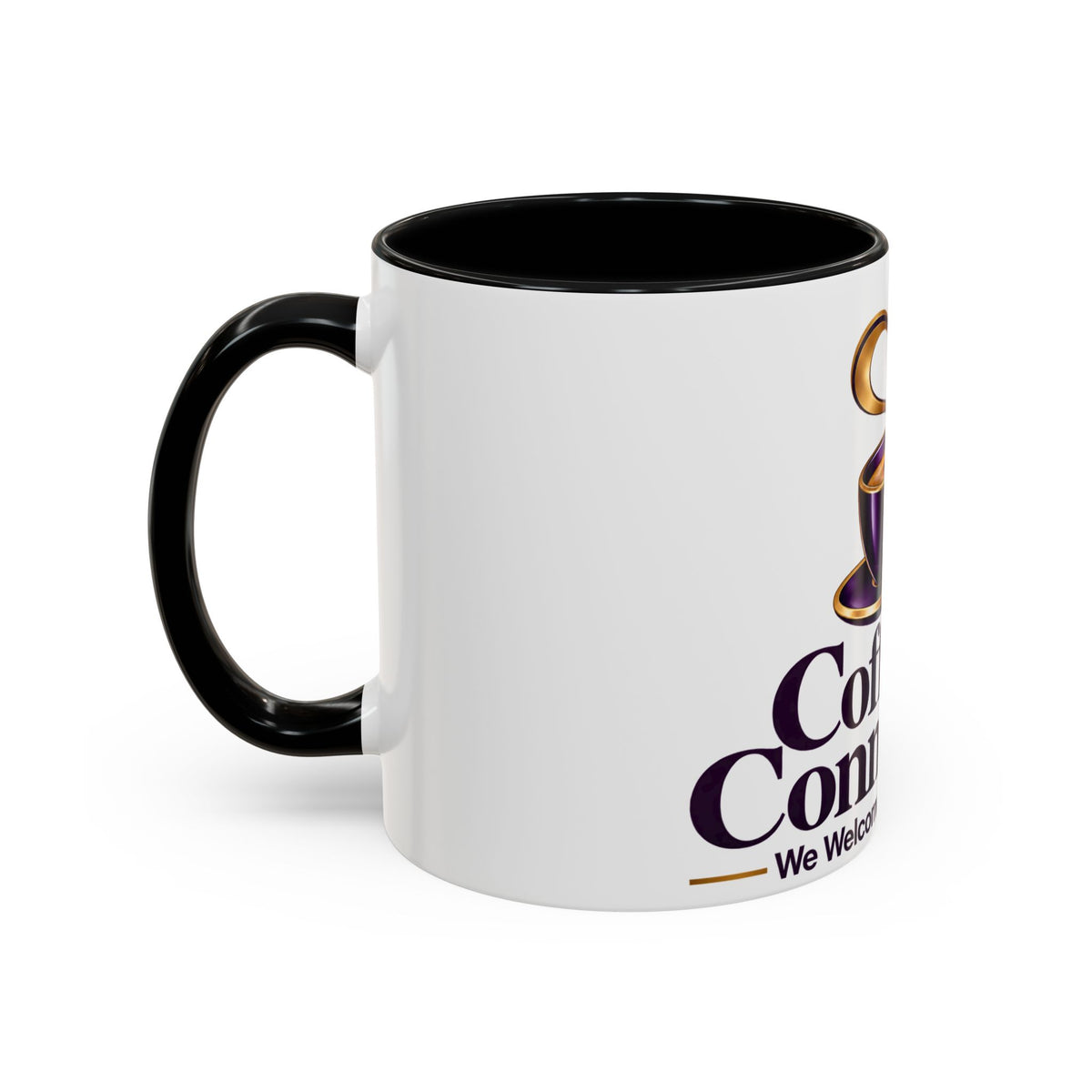 Coffee & Connection Accent Mug — 11/15oz Ceramic Coffee Cup with Heart Steam Design
