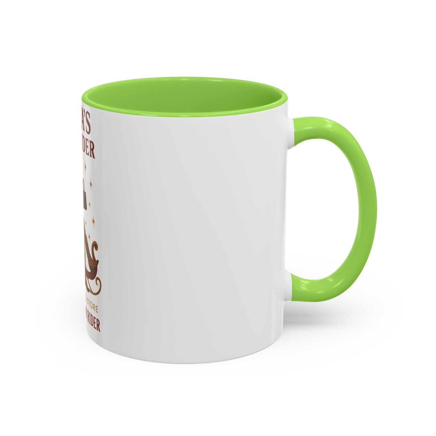 Santa's Glam Rider Mug - Colorful Holiday Coffee Cup for Christmas, Festive Gift, Seasonal Home Decor, Cheerful Beverage Container