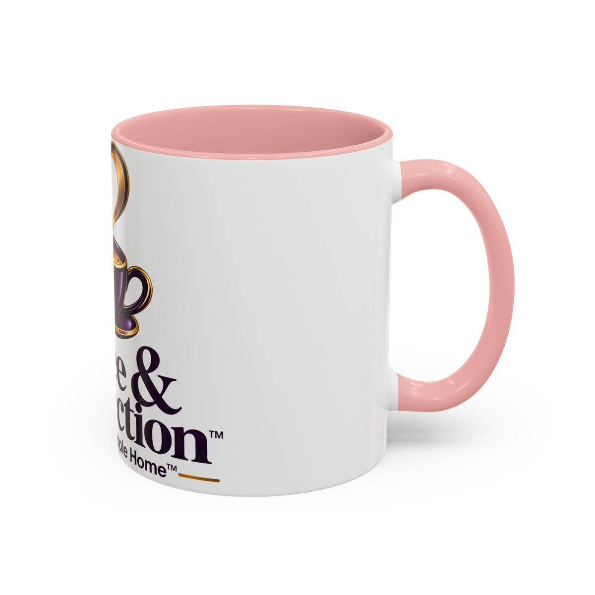 Coffee & Connection Accent Mug — 11/15oz Ceramic Coffee Cup with Heart Steam Design