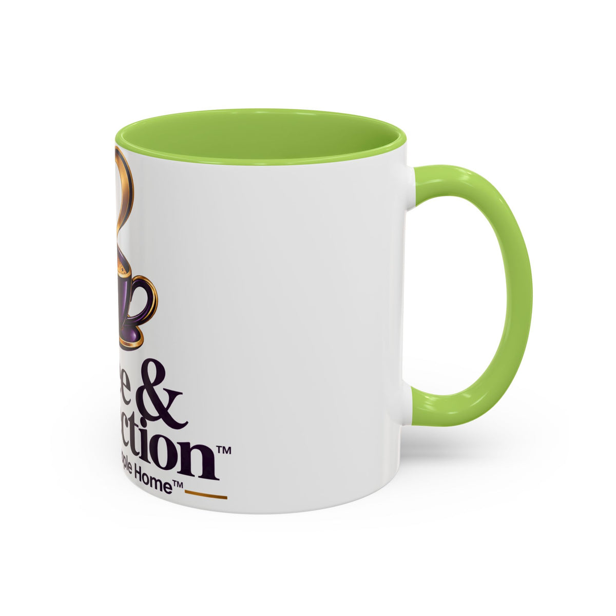 Coffee & Connection Accent Mug — 11/15oz Ceramic Coffee Cup with Heart Steam Design