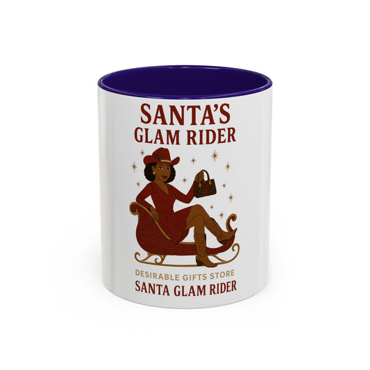 Santa's Glam Rider Mug - Colorful Holiday Coffee Cup for Christmas, Festive Gift, Seasonal Home Decor, Cheerful Beverage Container