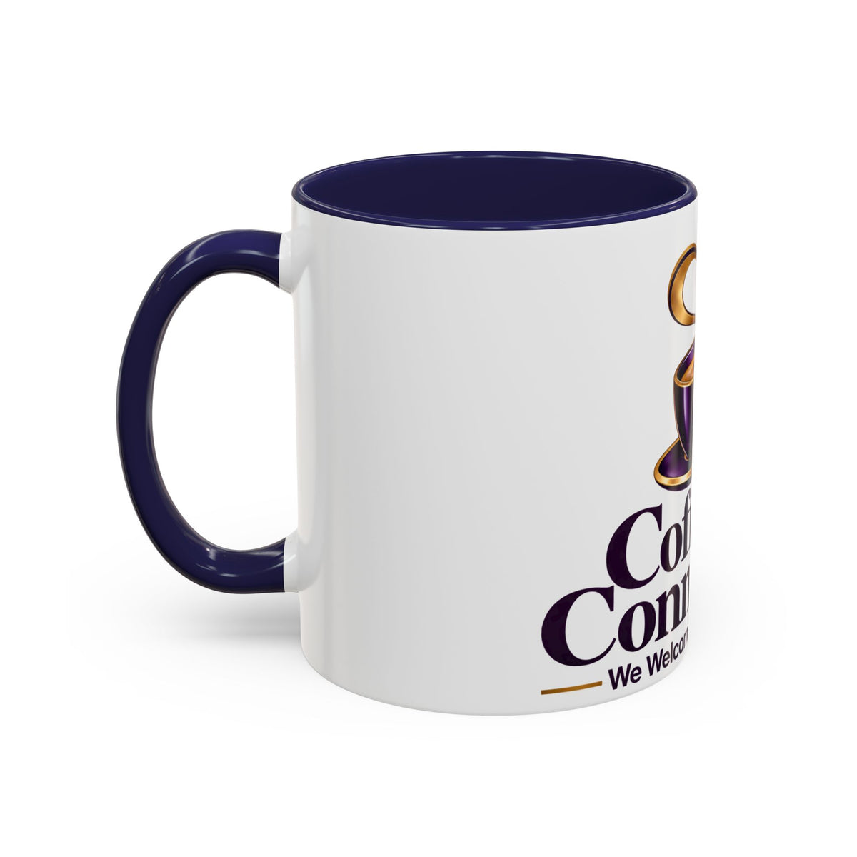 Coffee & Connection Accent Mug — 11/15oz Ceramic Coffee Cup with Heart Steam Design